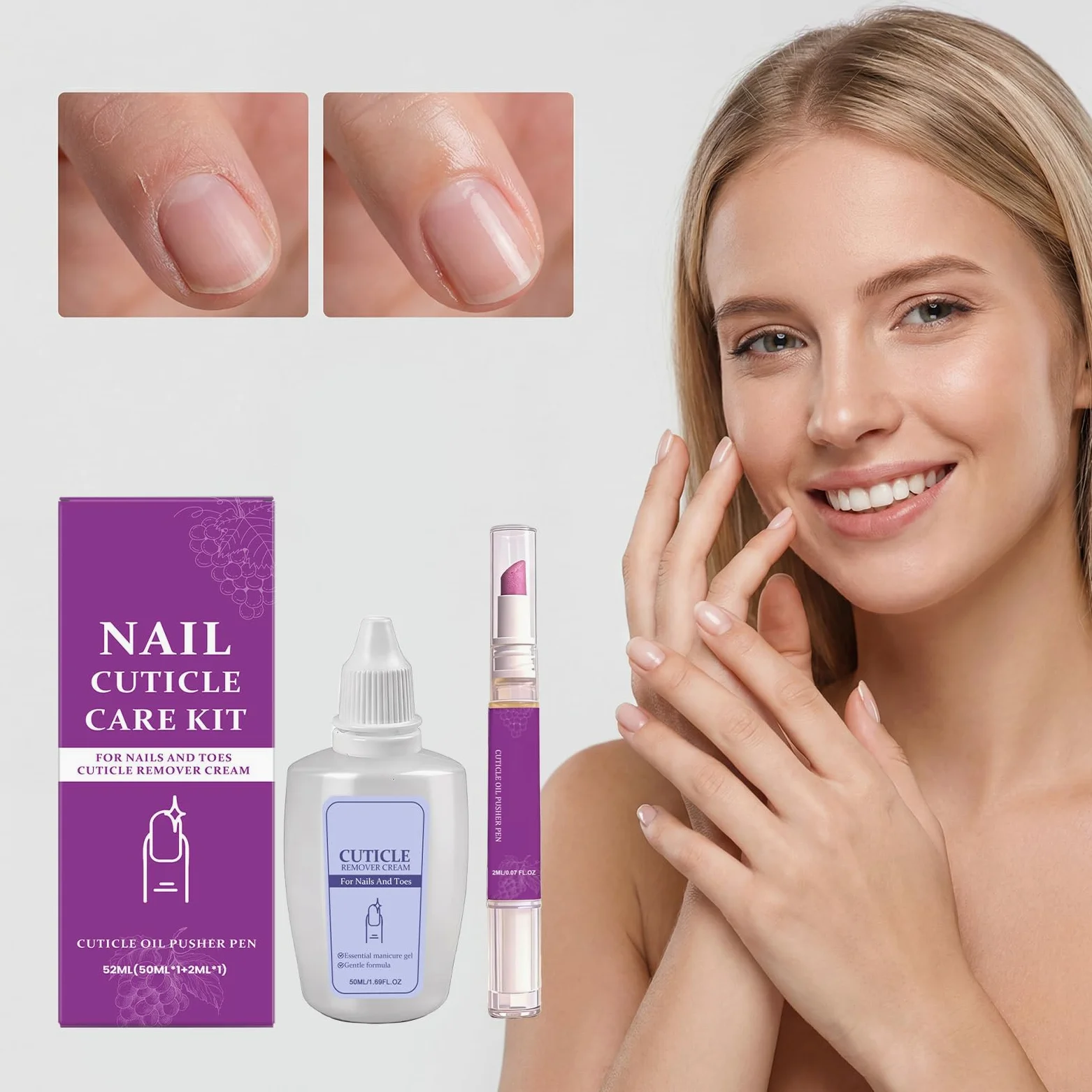 Bolígrafo para el cuidado de uñas, 2 uds., con gel eliminador de cutículas y aceite nutritivo, suave y reparador