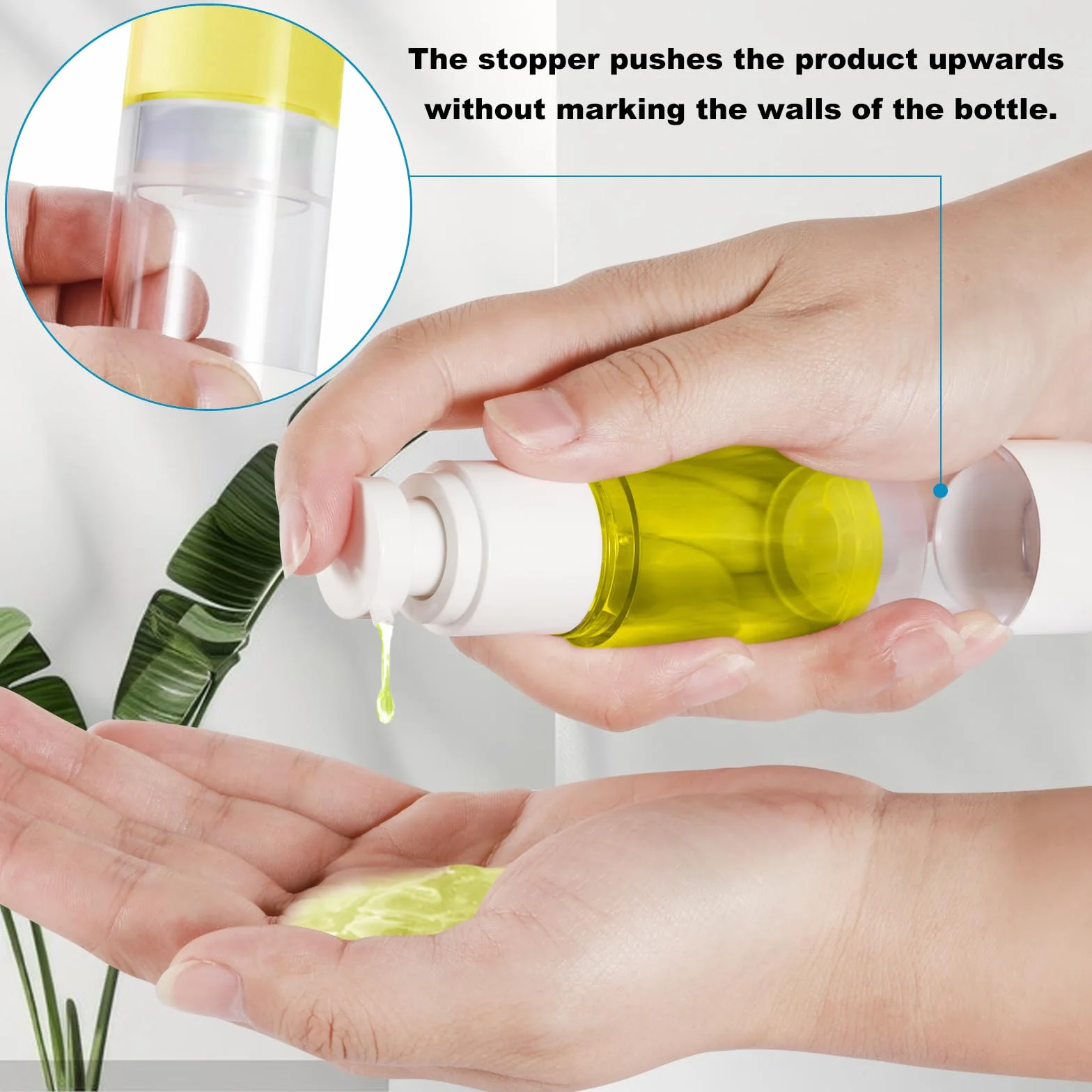 Botellas de Loción al Vacío 50ml, 6 Piezas, Bote Airless con Bomba, Reutilizable, con Espátula, Embudo, Pegatinas