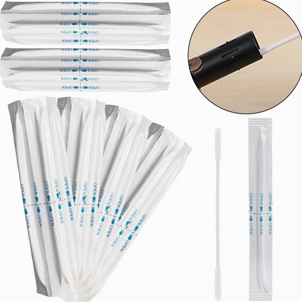Baston de Algodon - WENTS 60 Pieza Algodón Mojado Alcohol Bastoncillos Bastoncillos De Limpieza Algodón de Doble Cabezal Clean Tool para IQOS 2.4 Plus para IQOS 3.0 Lil/LTN/HEETS/GLO