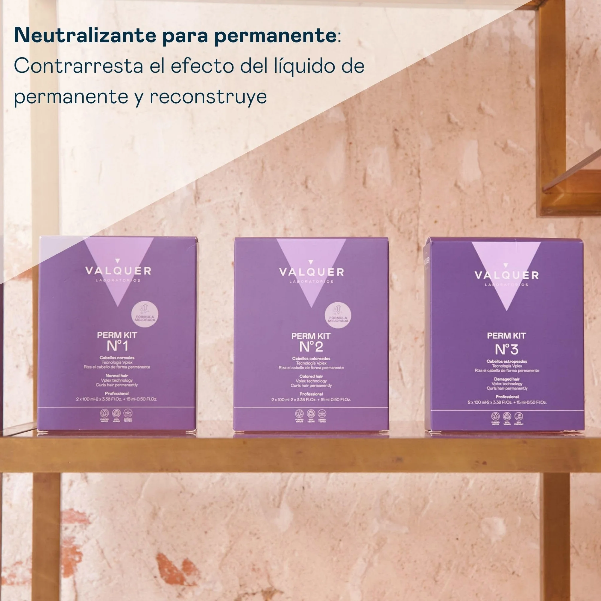 VALQUER Kit de Permanente Profesional No1 para Cabello Normal 215 ml