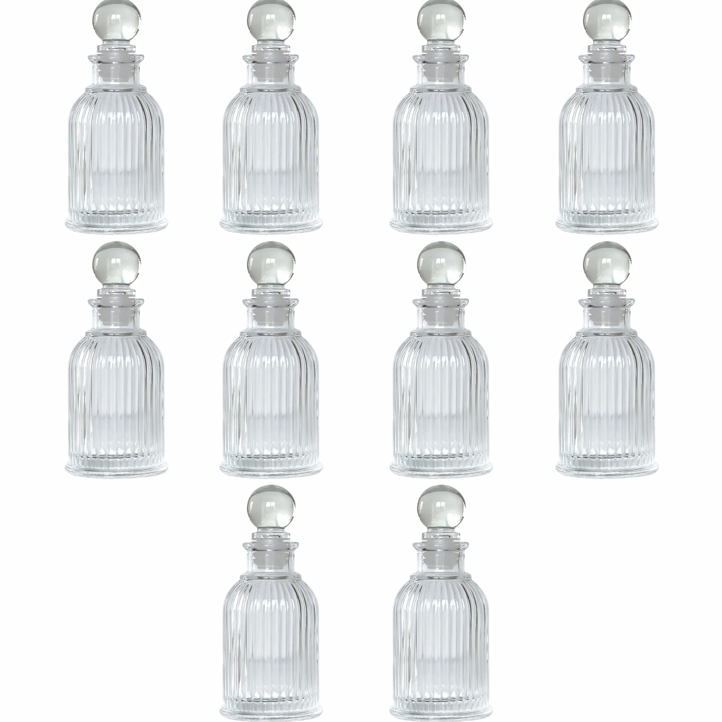 Lote de 10 frascos de cristal cincelado, 13 cm, tapón hermético, estilo vintage, para regalo de invitados, boda, perfume, decoración de alcohol