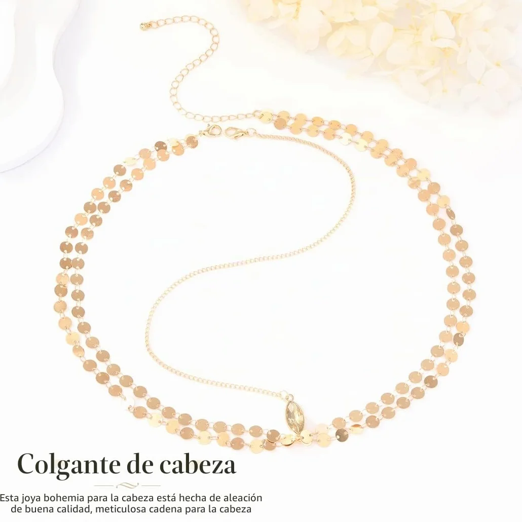 Yean Cadena bohemia de oro para la cabeza accesorio mujer niña