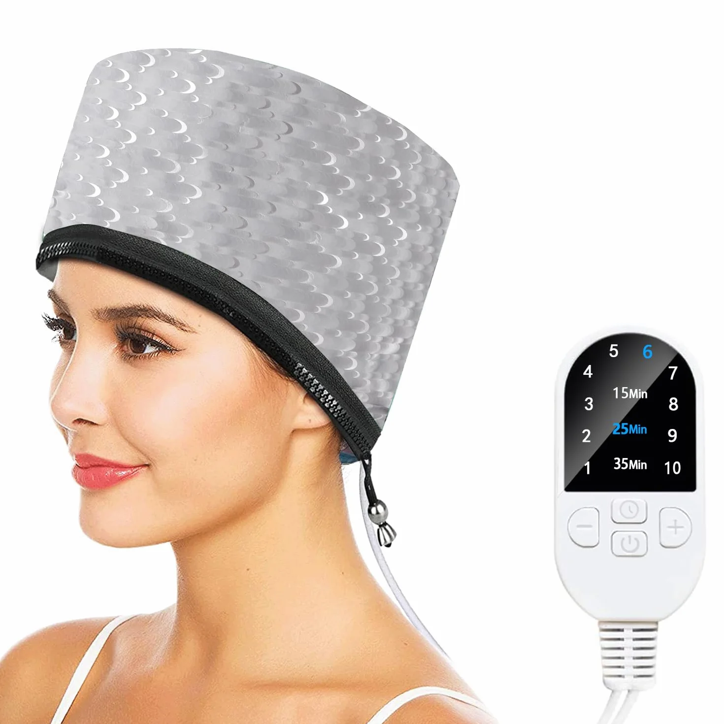 DEWEL Gorro Termico para Cabello, 10 Ajustes de Temperatura, Temporizador de Tres Etapas