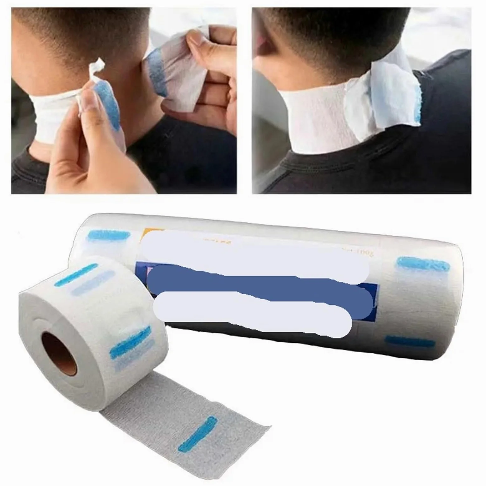 Papel De Cuello Blanco for Peluquería para corte de cabello | 1 rollo * 100 tiras (total 100 tiras)(20Rollls)