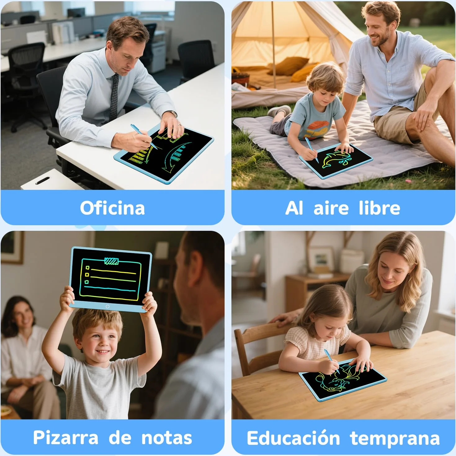 Electight Tableta de Escritura LCD 12 Pulgadas Edición Mejorada Tablero de Dibujo Electrónico Color para Niños