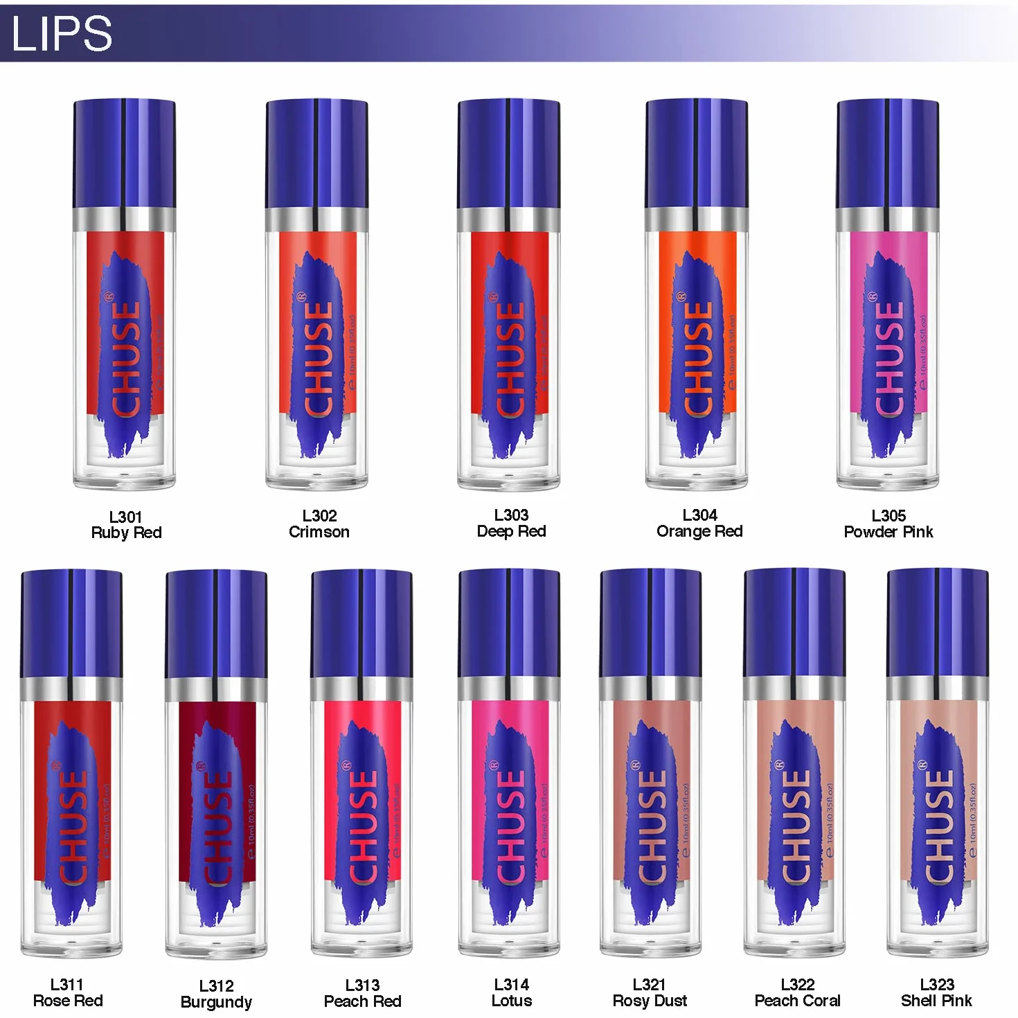 CHUSE Pigmentos para labios PMU 0,35 oz 10 ml L321 Rosy Dusk