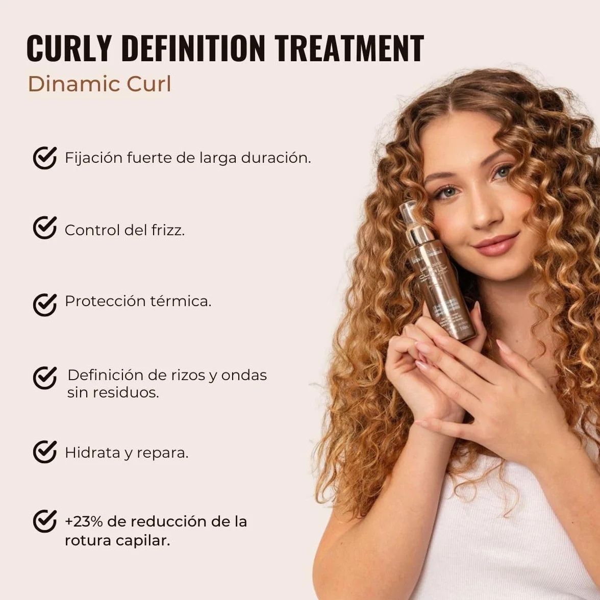 Crema de definición de rizos Dinamic Curl 200ml - Fija y mantiene rizos u ondas sin apelmazar - Controla el encrespado sin residuos