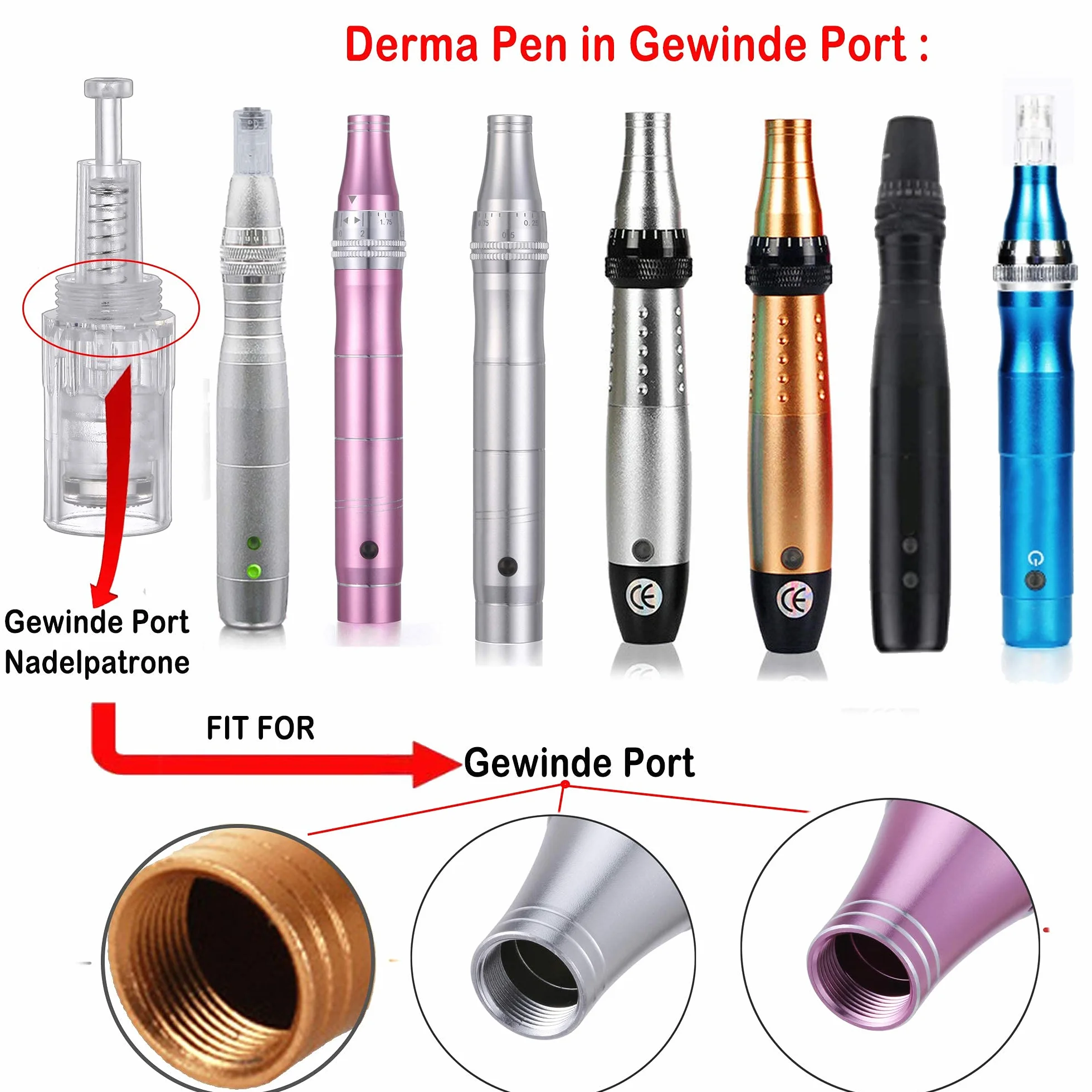 Derma Pen agujas Nano 5D microneedling repuesto puntas cartucho tornillo slot para Electric microneedling
