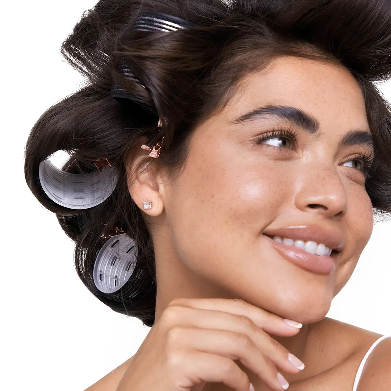 Kitsch Rodillos de pelo de cerámica, rodillos térmicos de autoagarre, rizadores de pelo, paquete variado, 8 unidades (negro)