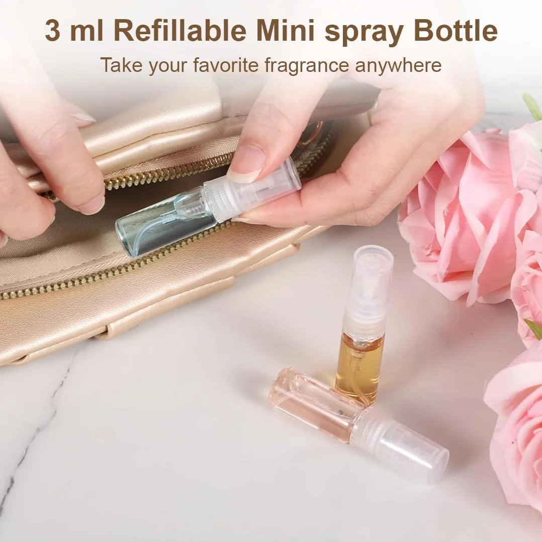 30 pcs frascos de muestra de perfume, atomizadores rellenables transparentes, minibotellas con pulverizador