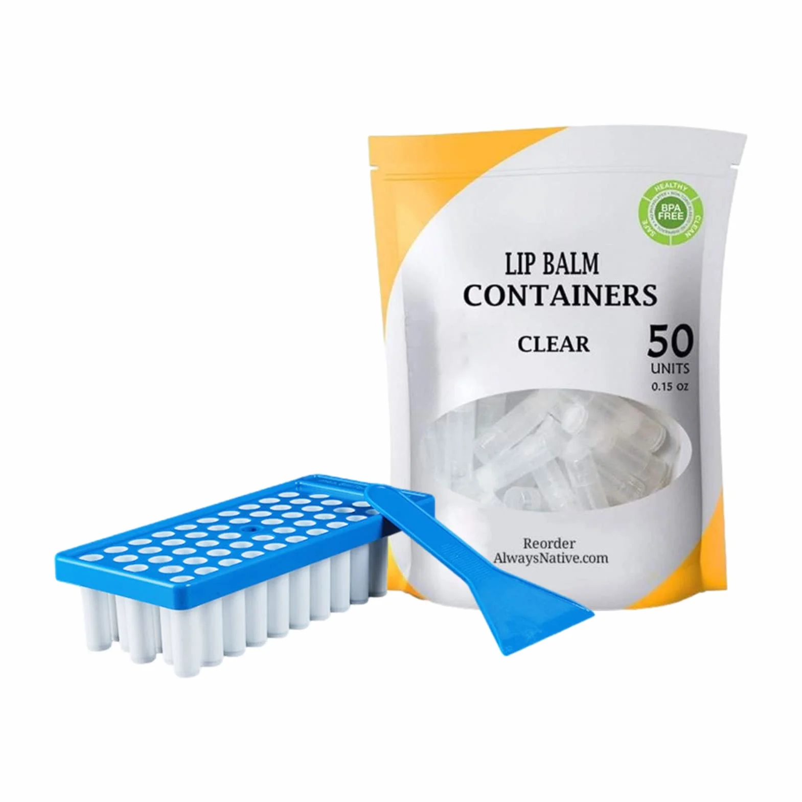 Kit de elaboración de bálsamo labial con bandeja de relleno, espátula y 50 tubos vacíos