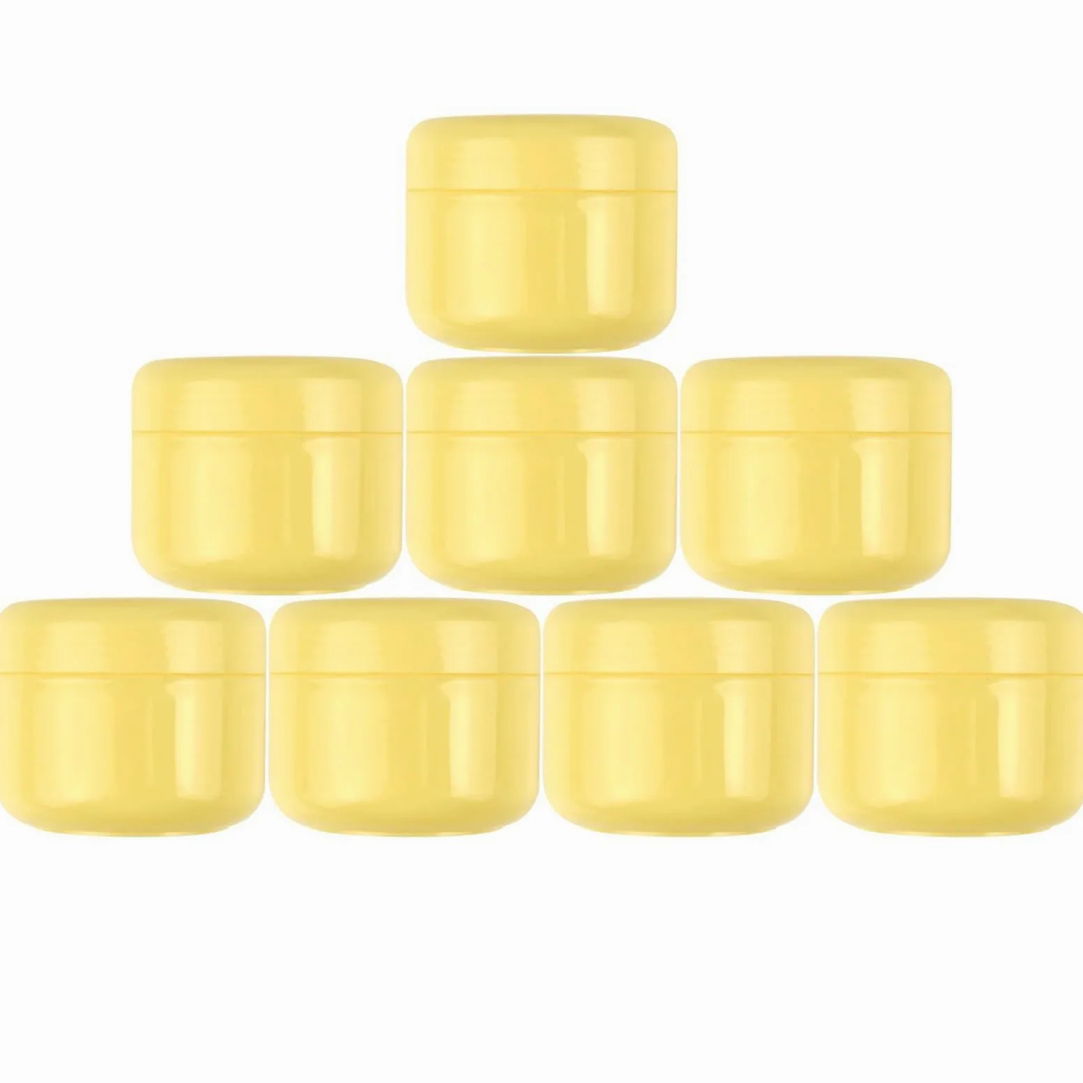 Tarros de cosméticos， 20 piezas 10g/20g/30g/50g/100g frasco de maquillaje vacío bote amarillo botellas de muestra recargables crema facial de viaje loción contenedor cosmético for cremas(100g)