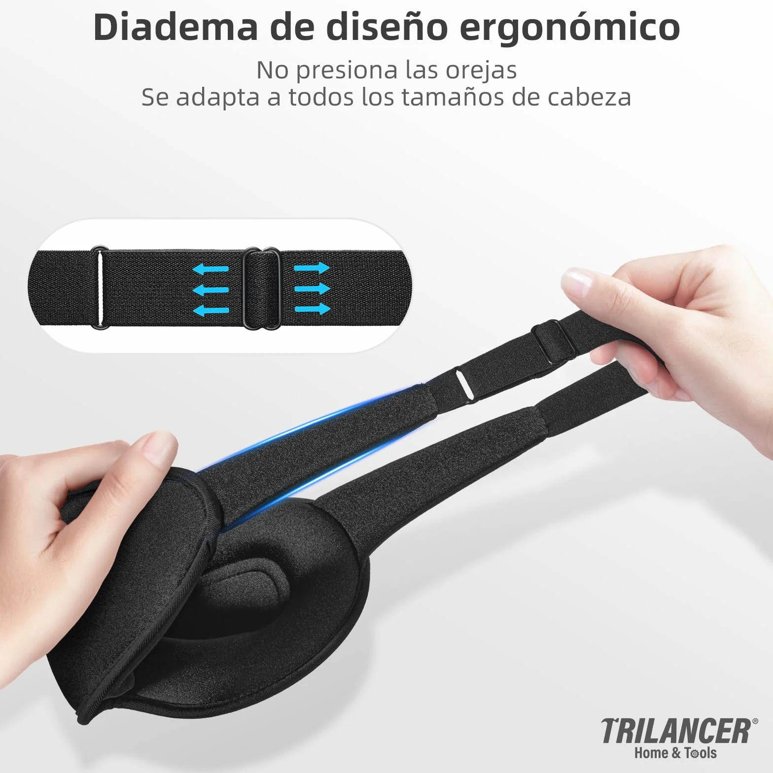 Trilancer Antifaz para Dormir Sin Luz, Mascara para Dormir, Tapa Ojos, Cubre Ojos, Negro