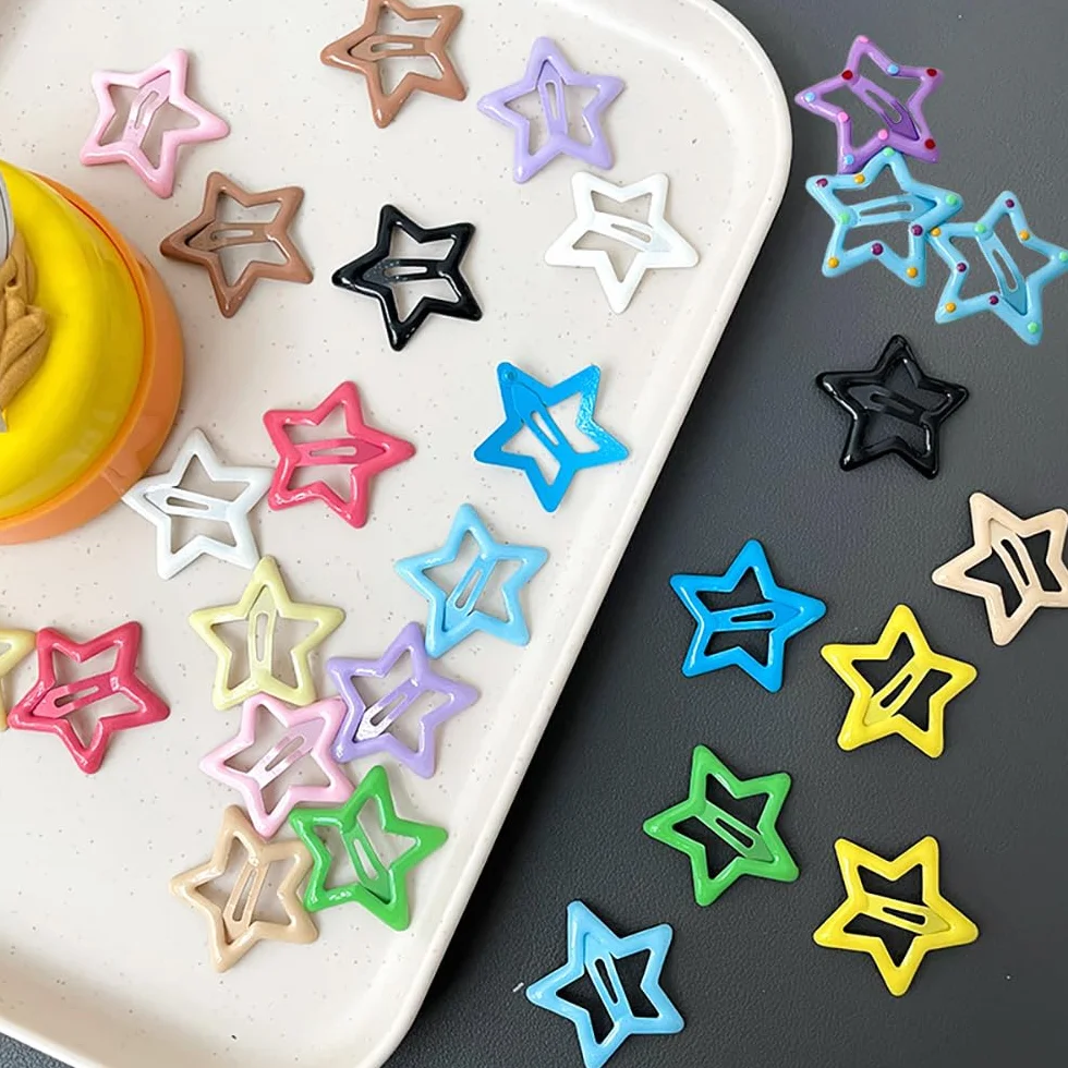 Pinzas para el Pelo de Estrella, 44 Piezas, Metal Antideslizantes, Horquillas para Niñas y Mujeres