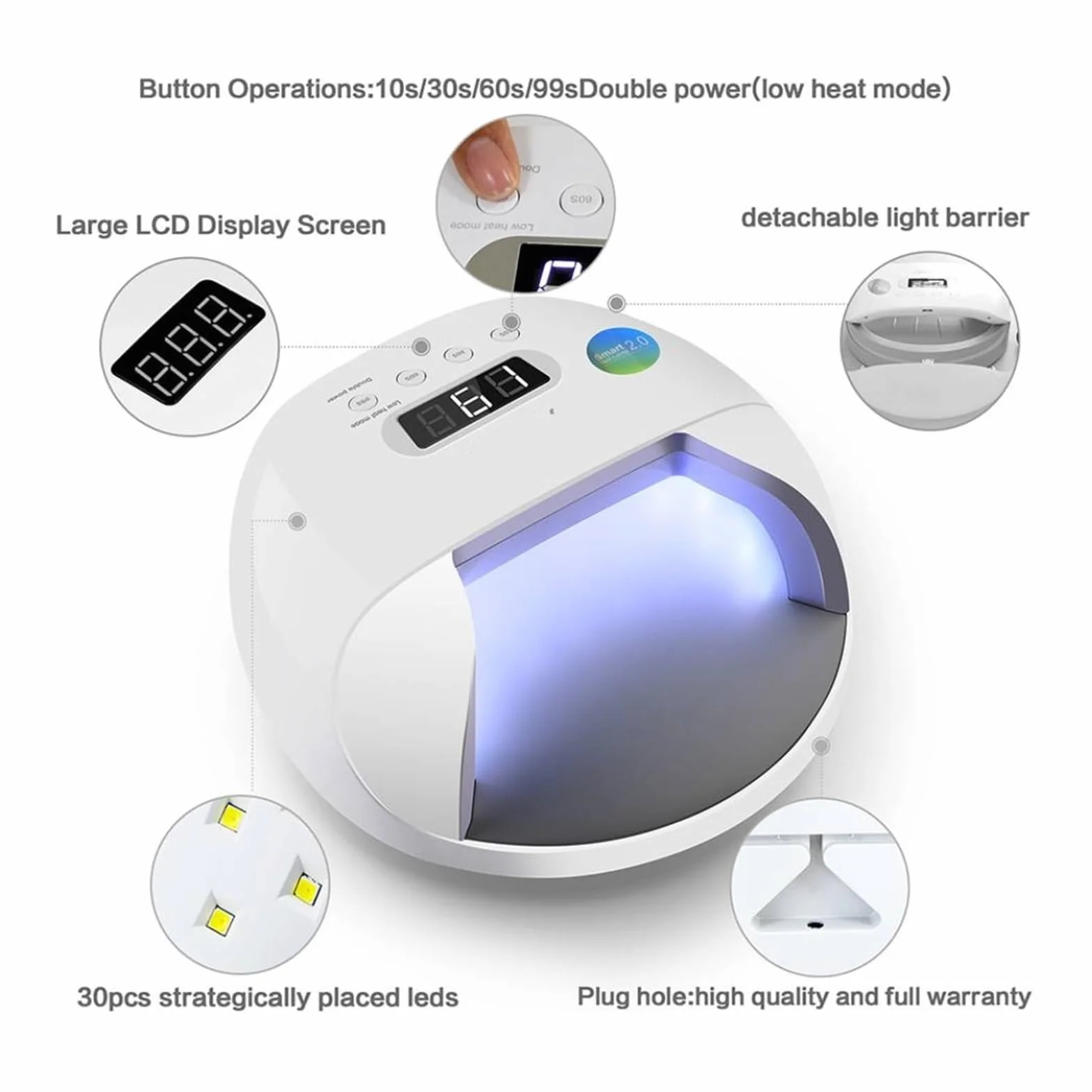 Lampara UV LED Uñas, Lámpara de uñas LED UV Lámpara de uñas Secador de gran potencia Gel de uñas de curado rápido Secadores de uñas profesionales Máquina de herramientas de secado de gel UV,para uñas