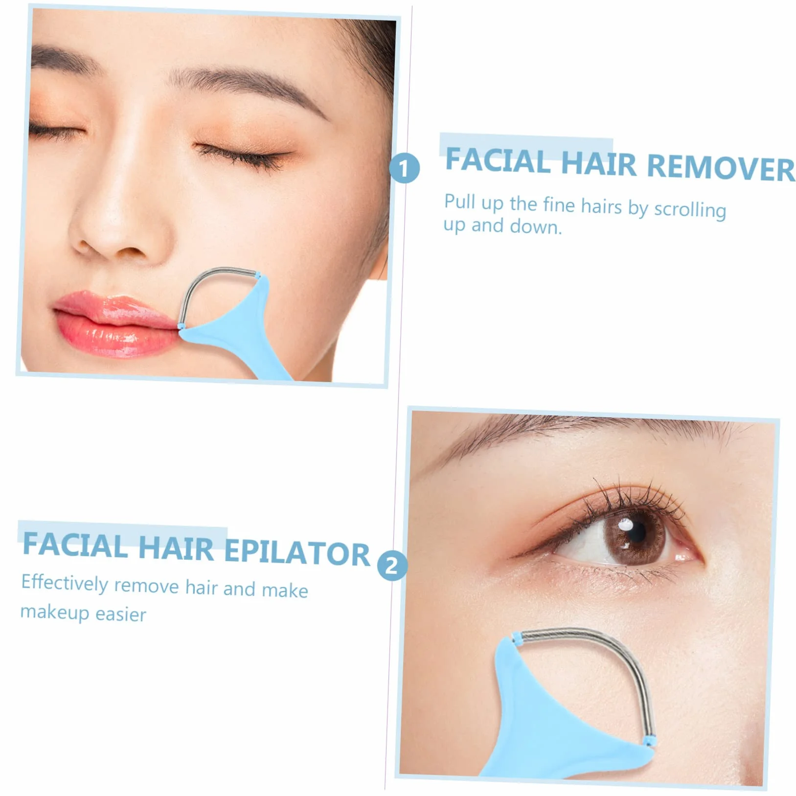 Mikinona 3piezas Removedor De Facial Manual Herramienta Portátil De Hilo Para Labios y Cara Eliminación De y Duradera Diseño Ergonómico Mango Antideslizante Para Chin Mejillas y