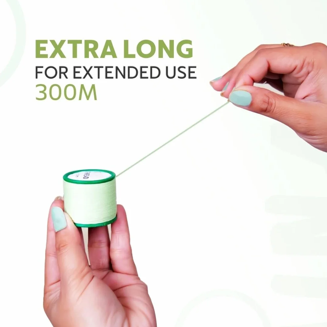 2 bobinas de hilo de algodón orgánico orgánico de 300 m para enhebrar cejas, India, herramienta depiladora Dermaplaning para depilación de cejas, labio superior, barbilla, frente, cejas