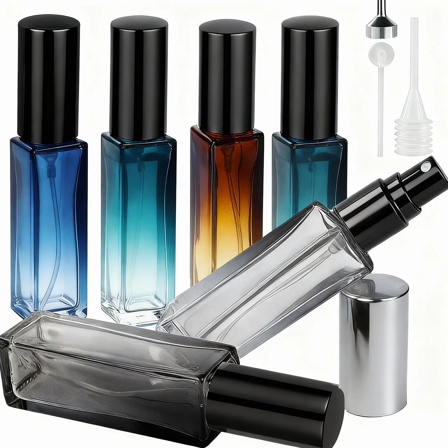 Atomizador Perfume Recargable 6pcs 10ml Mini Pulverizador Cristal Portátil Perfumador Viaje