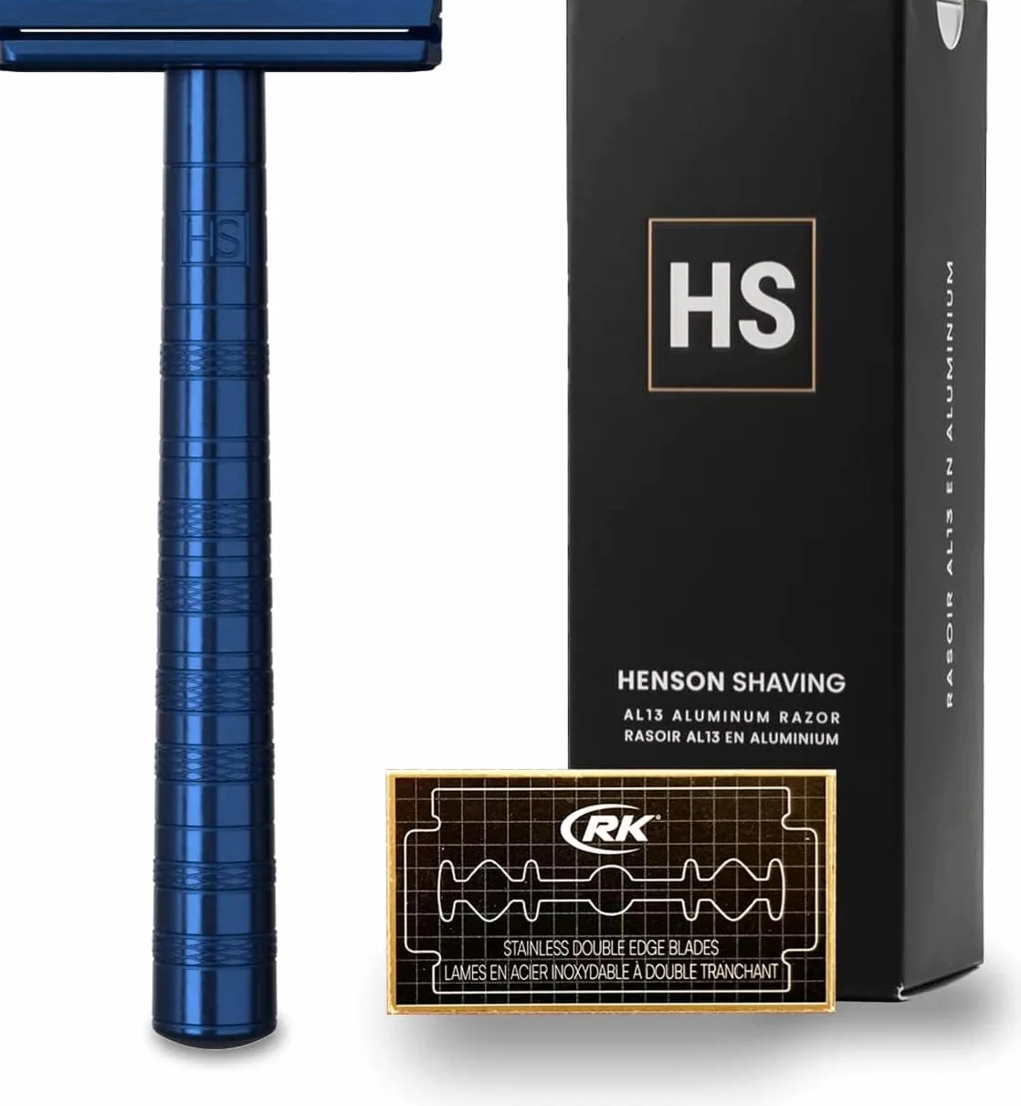 Henson Shaving AL13-M DE - Maquinilla de afeitar (acero), color azul