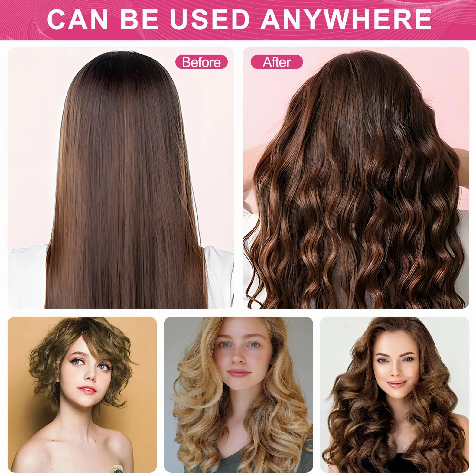 BESSEEK Rodillos para el cabello, paquete de 12 rizadores de peluquería de salón de belleza, peinado rizado para bricolaje, los colores pueden variar (mediano plus)