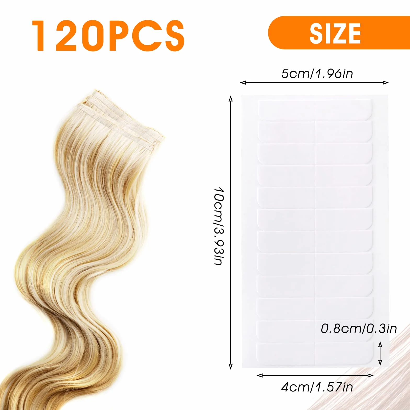 TIESOME 144PCS Cinta Adhesiva Doble Cara para Extensiones de Cabello Impermeable Peluca (Blanco)