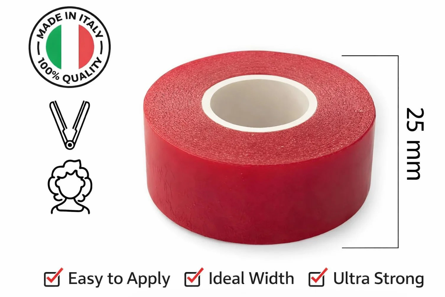 Cinta adhesiva doble cara transparente impermeable hipoalergénica 25 mm × 4,16 m para pelucas prótesis