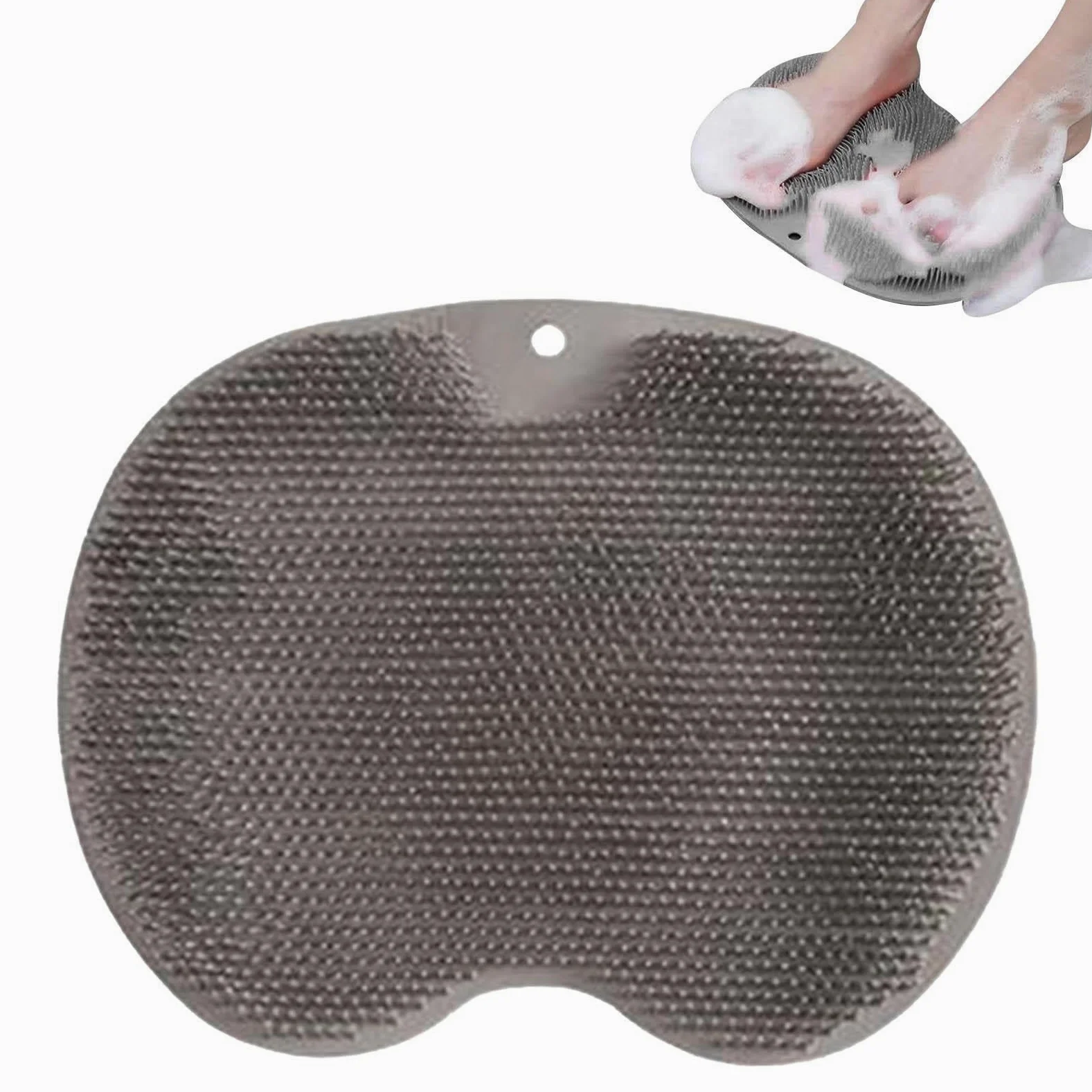 10 cepillos de ducha para pies | Cepillo de silicona para la espalda | Cepillo masajeador antideslizante que mejora la circulación del pie y elimina la piel muerta, con