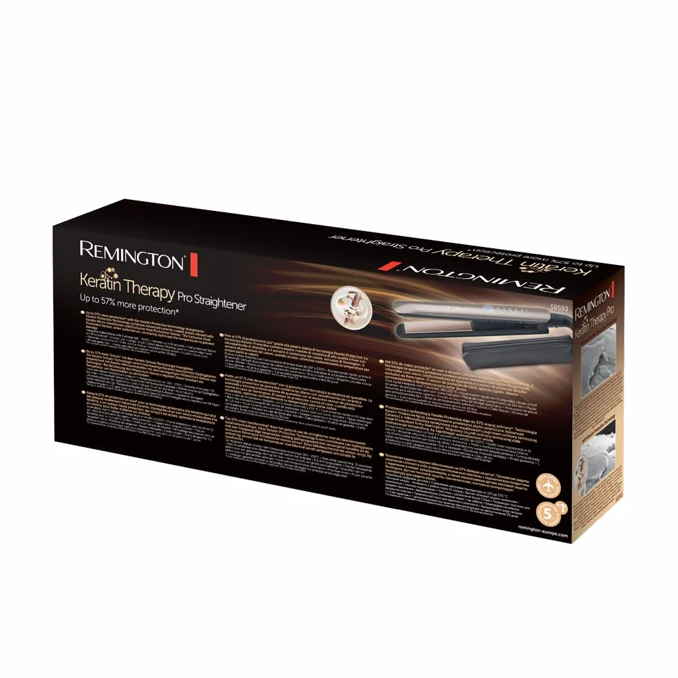 Remington Plancha Pelo Keratin Therapy S8593 160-230°C revestimiento cerámica