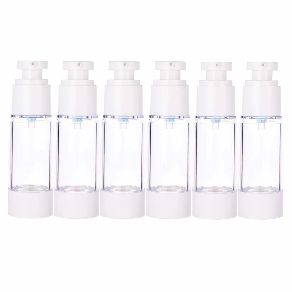 BENECREAT 6 Pack 30ml Botella de Presión de Vacío Contenedor de Bomba de Cosmético para Loción Crema Facial