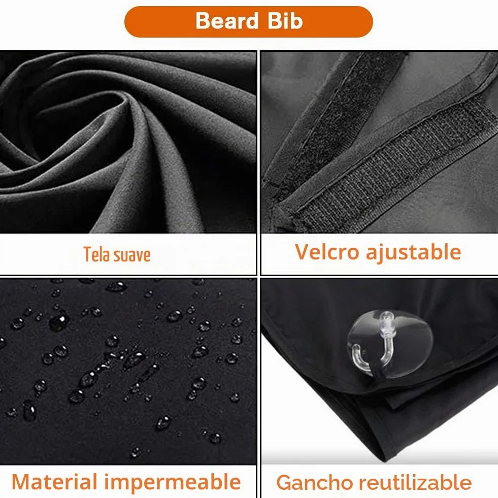Delantal Impermeable para Barba con 2 Ventosas para Hombres