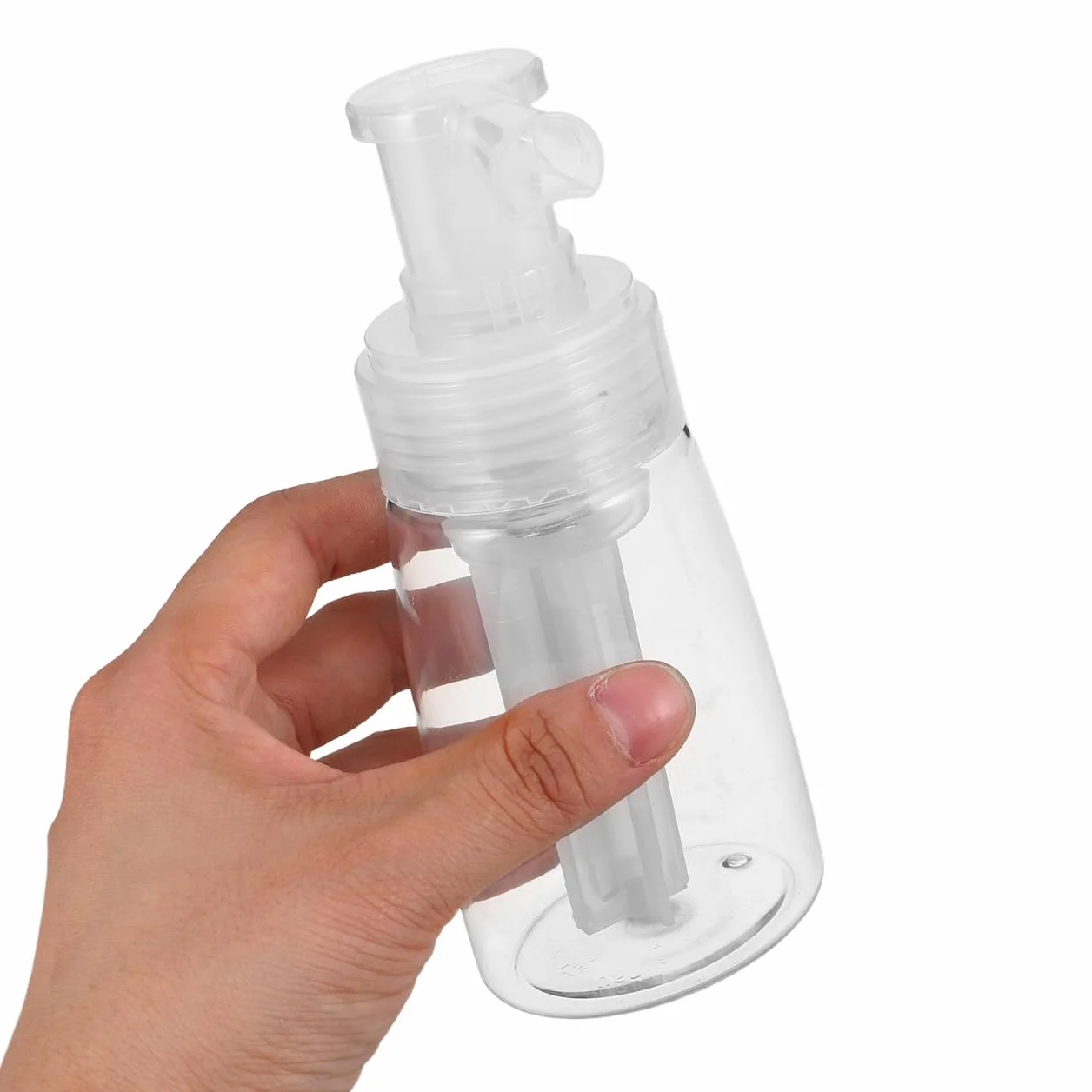Botella Pulverizadora Rellenable para Talco Plástico Transparente Resistente Golpes Boquilla Antiobstrucción