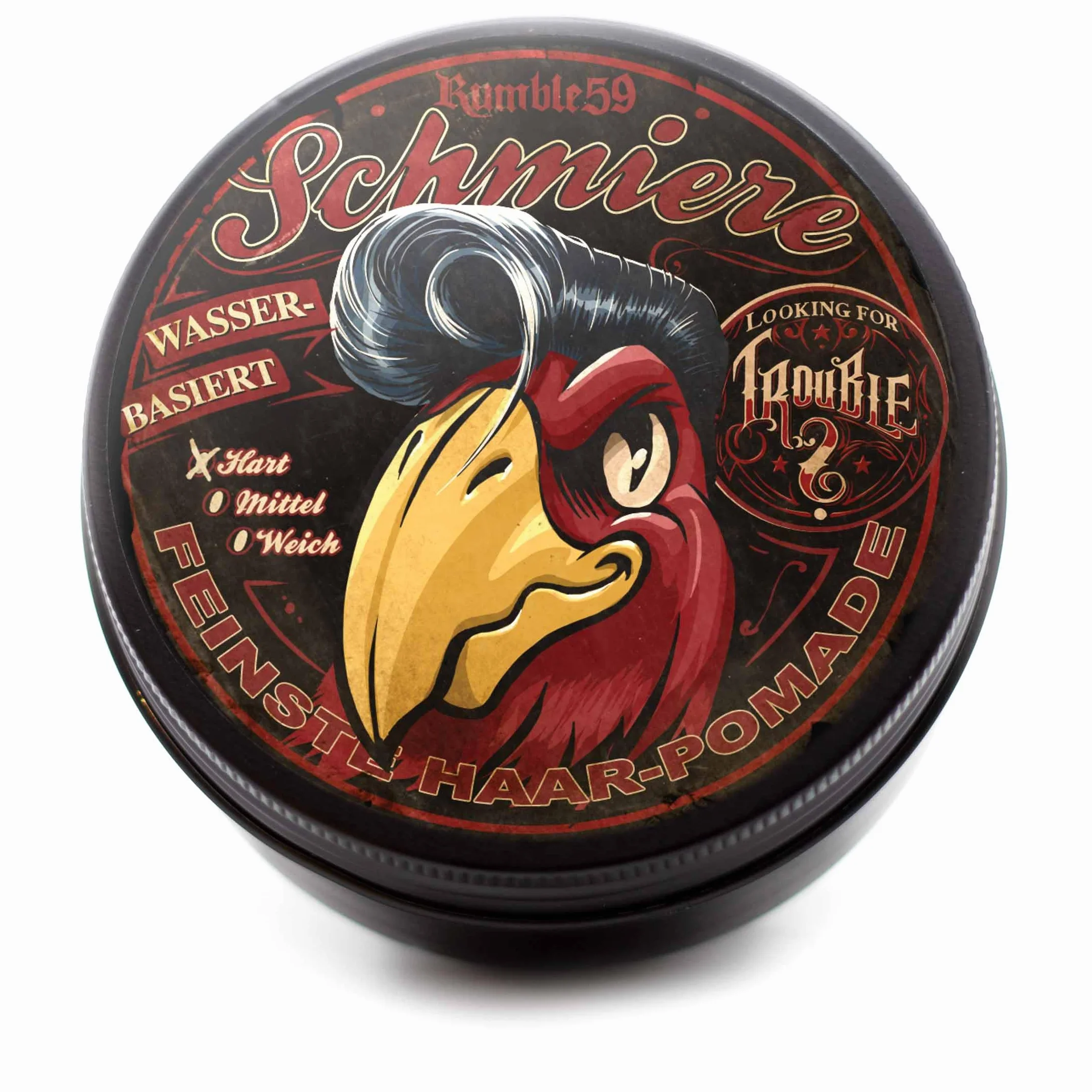 Rumble59 Pomada lubricante para hombres Looking for Trouble 250 ml fuerte agarre pomada de pelo a base de agua lavable