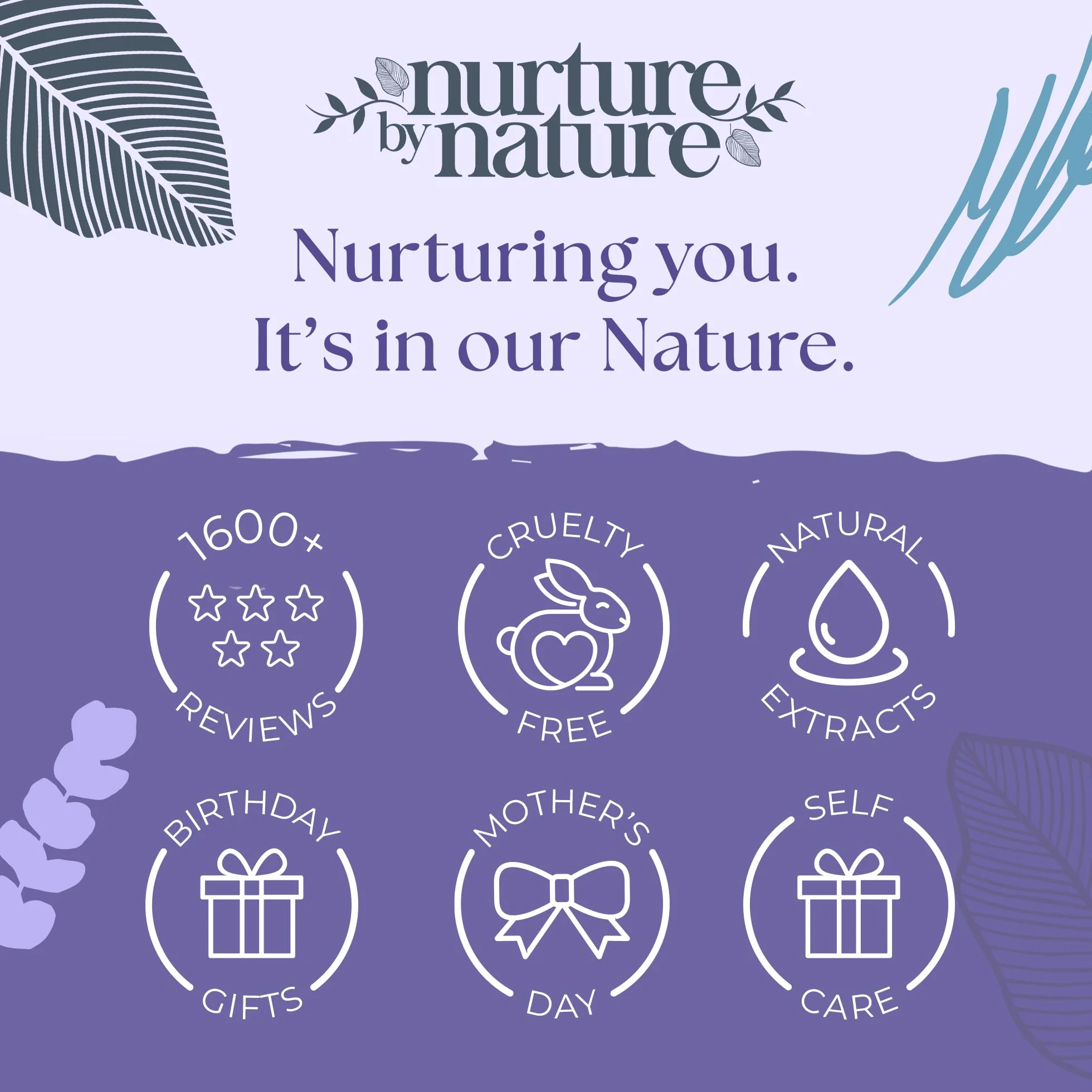 NURTURE BY NATURE Set de Regalo de Bienestar para Mujer – Set spa con spray de almohada de lavanda, exfoliante corporal, bomba de baño y vela perfumada vegano