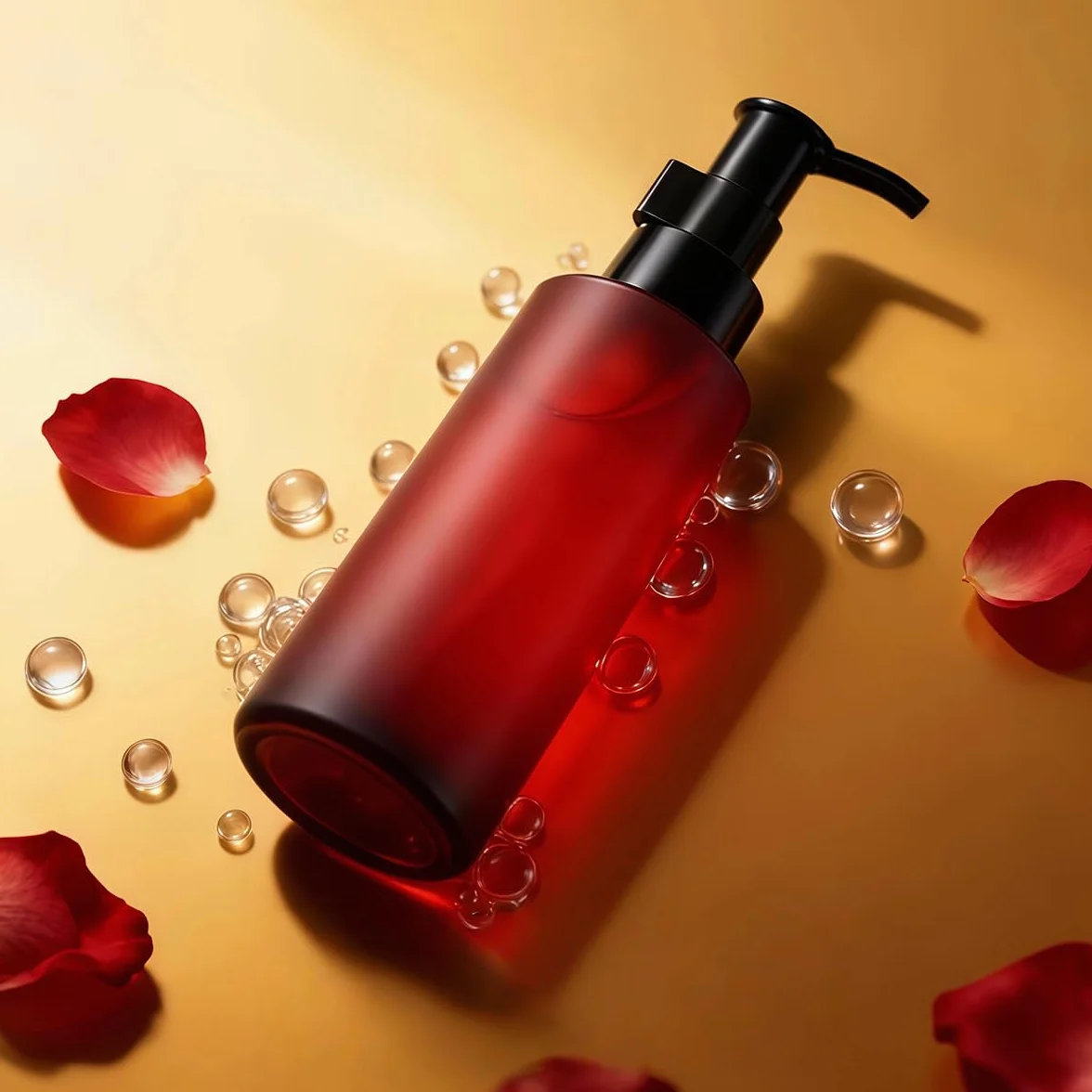 Botellas vacías de vidrio recargables 100 ml, dispensadores de jabón con bombas negras, rojo vino