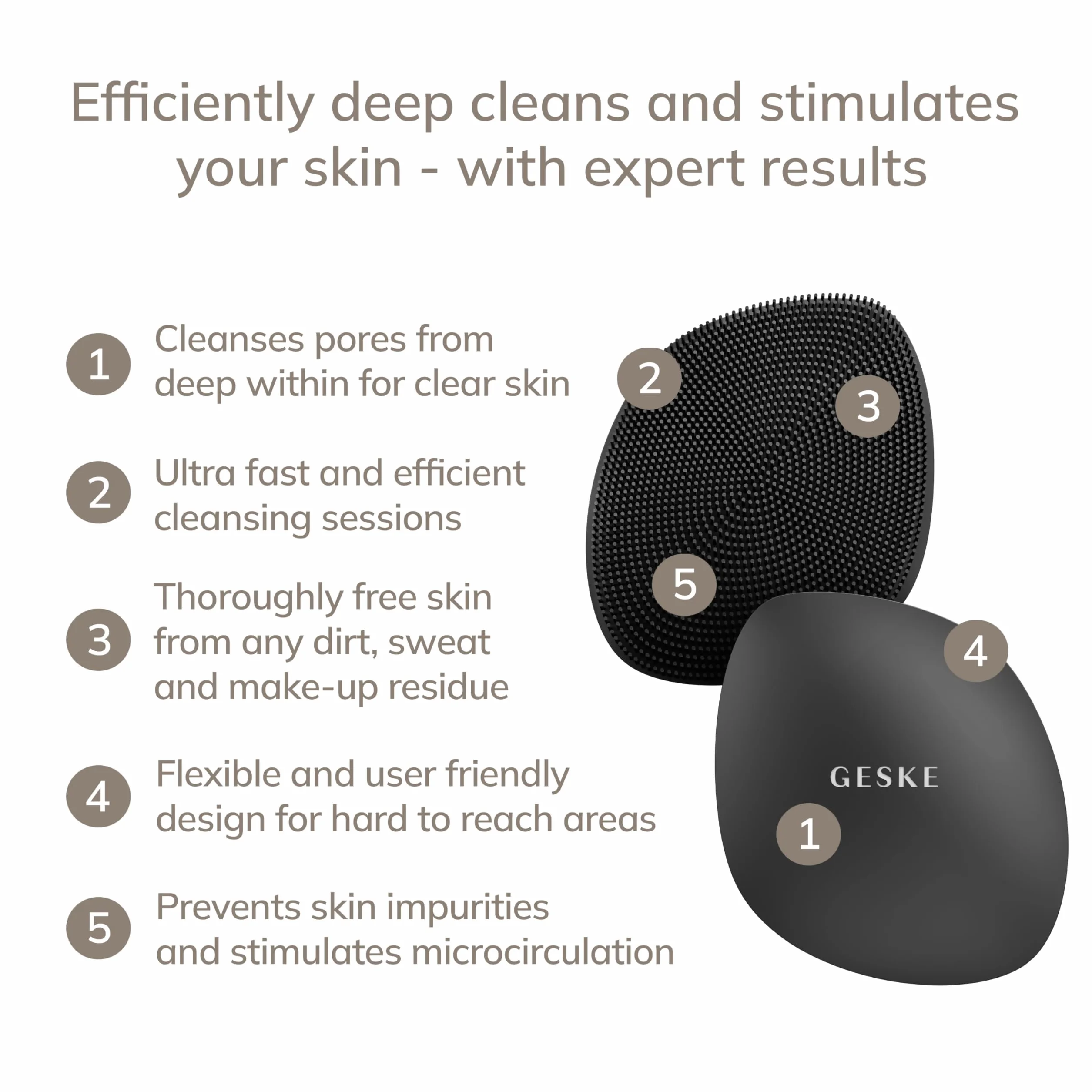GESKE SmartAppGuided Cepillo Facial 4 en 1 Silicona Limpieza Piel Profesional