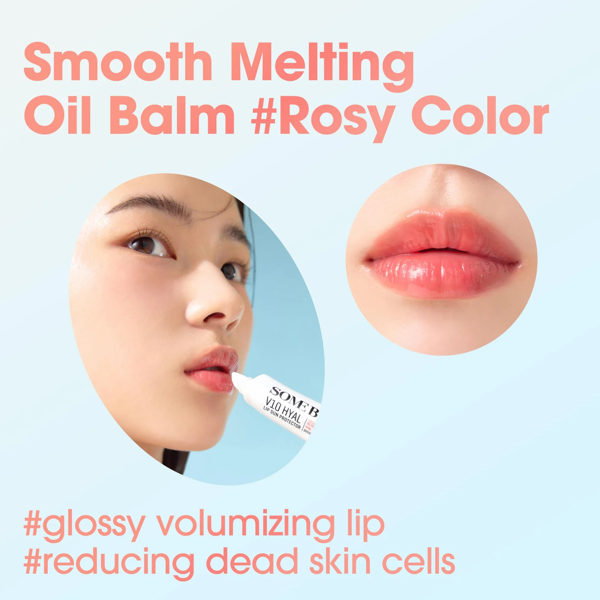 SOME BY MI V10 Hyal Lip Sun Protector Rosy Bálsamo labial coreano SPF 15 13g Pack de 2
