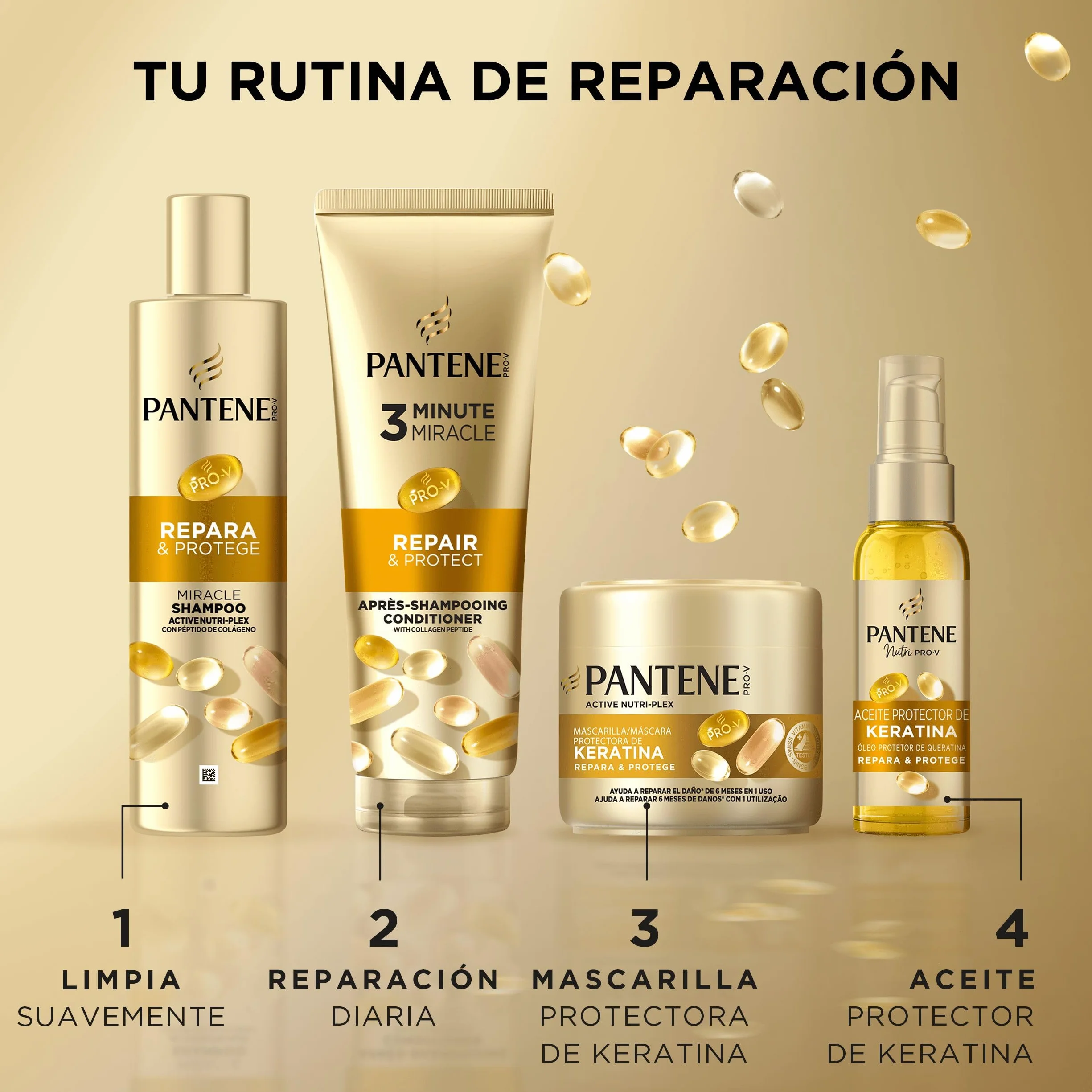 Pantene Pro-V Aceite Protector Keratina 100ml Repara Y Protege Cuidado Intensivo Pelo Seco Y Dañado