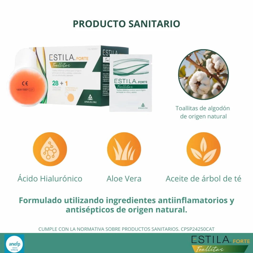 Estila Forte toallitas 28 unidosis + 1 almohadilla calentable