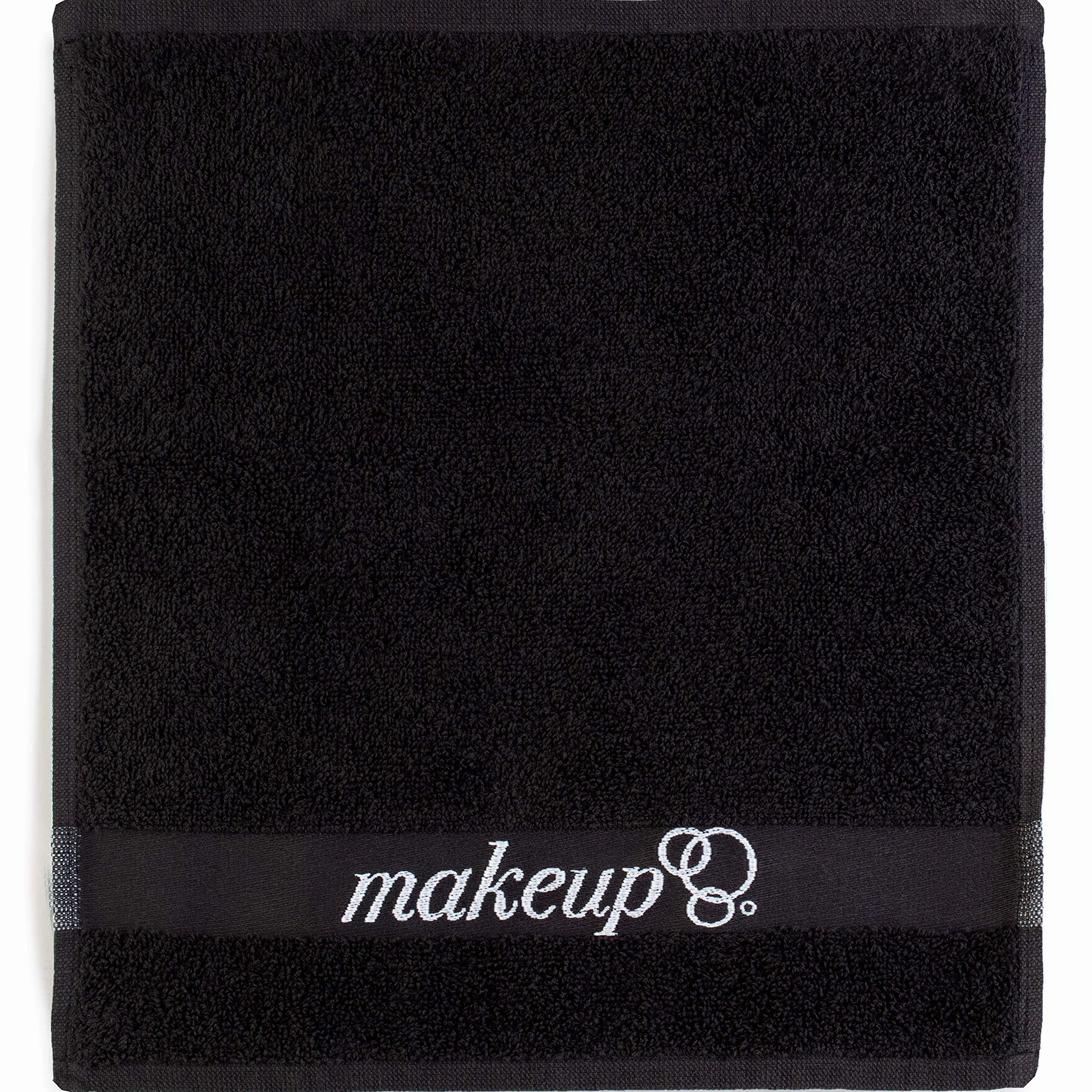 Juego de 6 toallas de tela para eliminar maquillaje facial de 13 x 13 pulgadas, fabricadas en Turquía, ultrasuaves, 100% algodón, color negro elegante, hermoso diseño, suaves y seguras para la