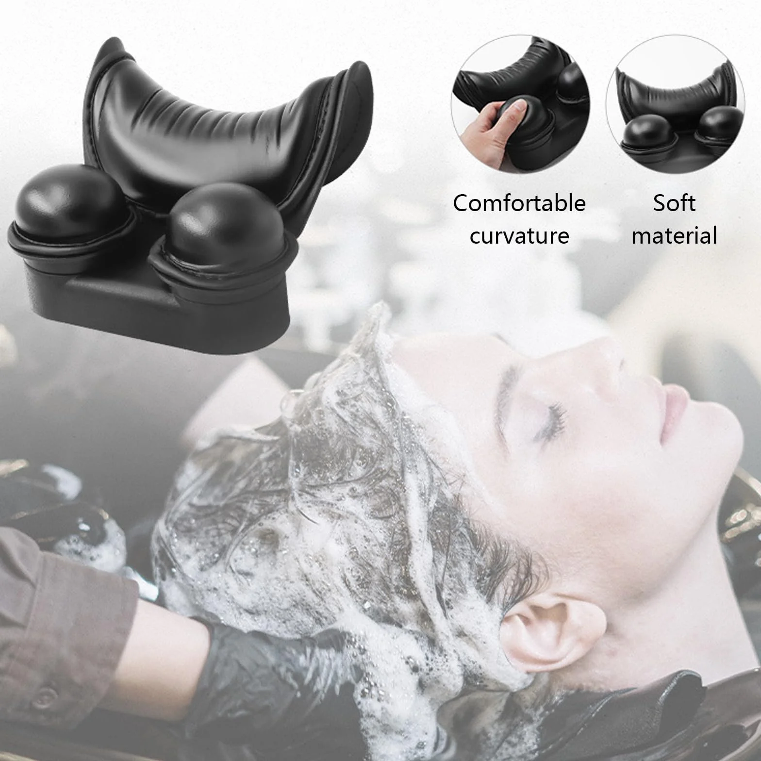 Almohada de Lavado para Cabello, Silicone Shampoo Bowl Gripper, Cojín para Cuello de Spa
