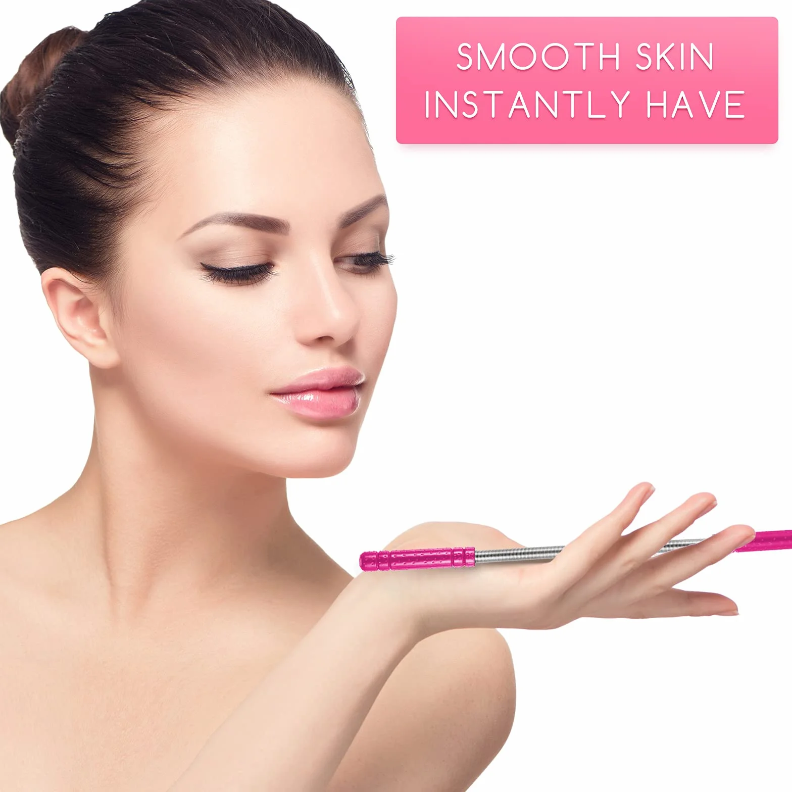 Depilador Facial de Resorte Eliminador de Vello 2 Herramientas Negro Rojo Rosa