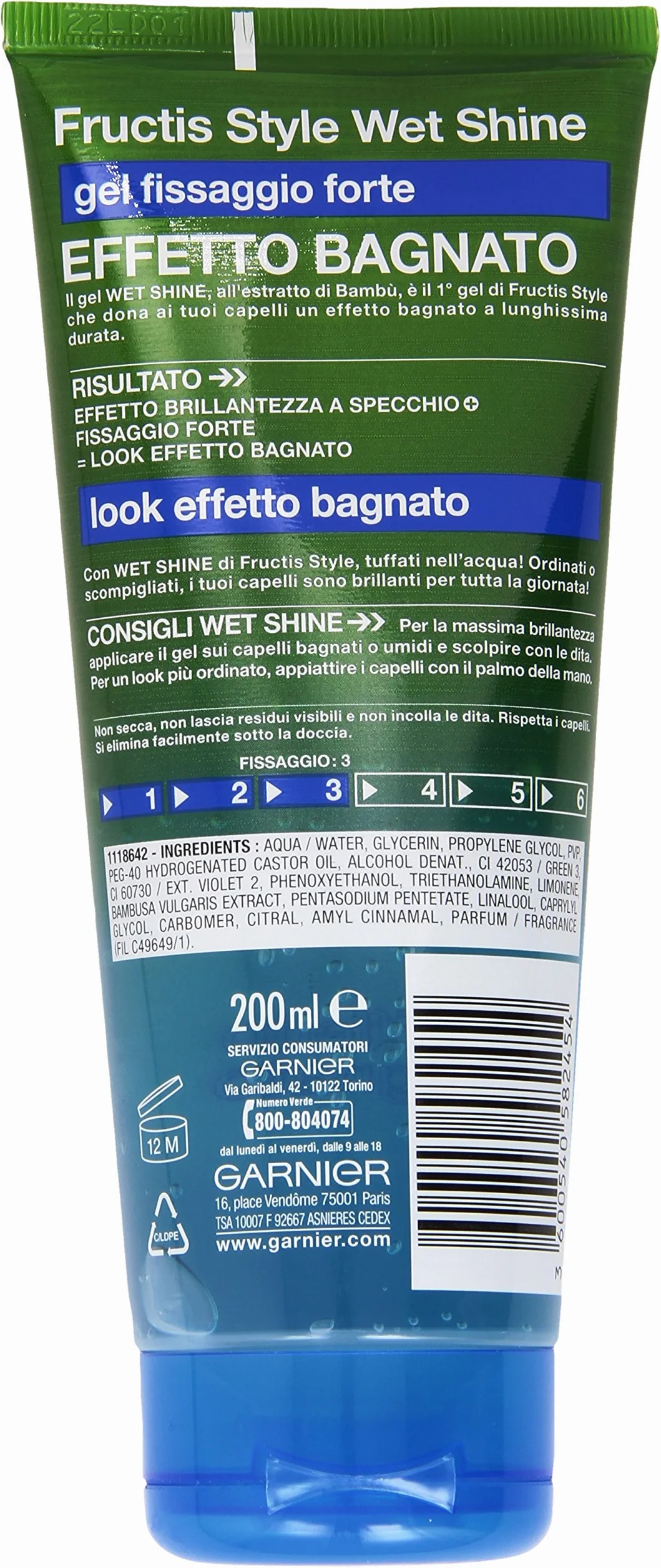 FRUCTIS Gel para el Cabello Wet Shine 3 Forte 200 ml