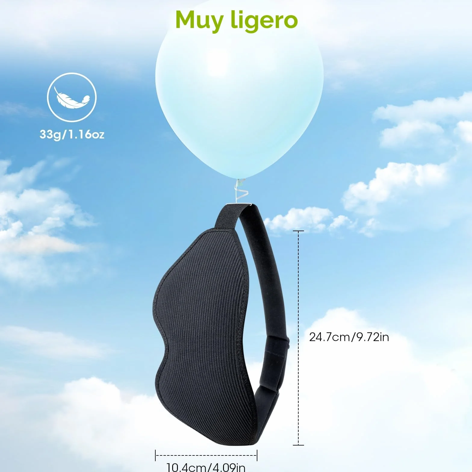 Antifaz para Dormir 3D Presión Cero Anti-Luz Suave Transpirable para Mujeres y Hombres