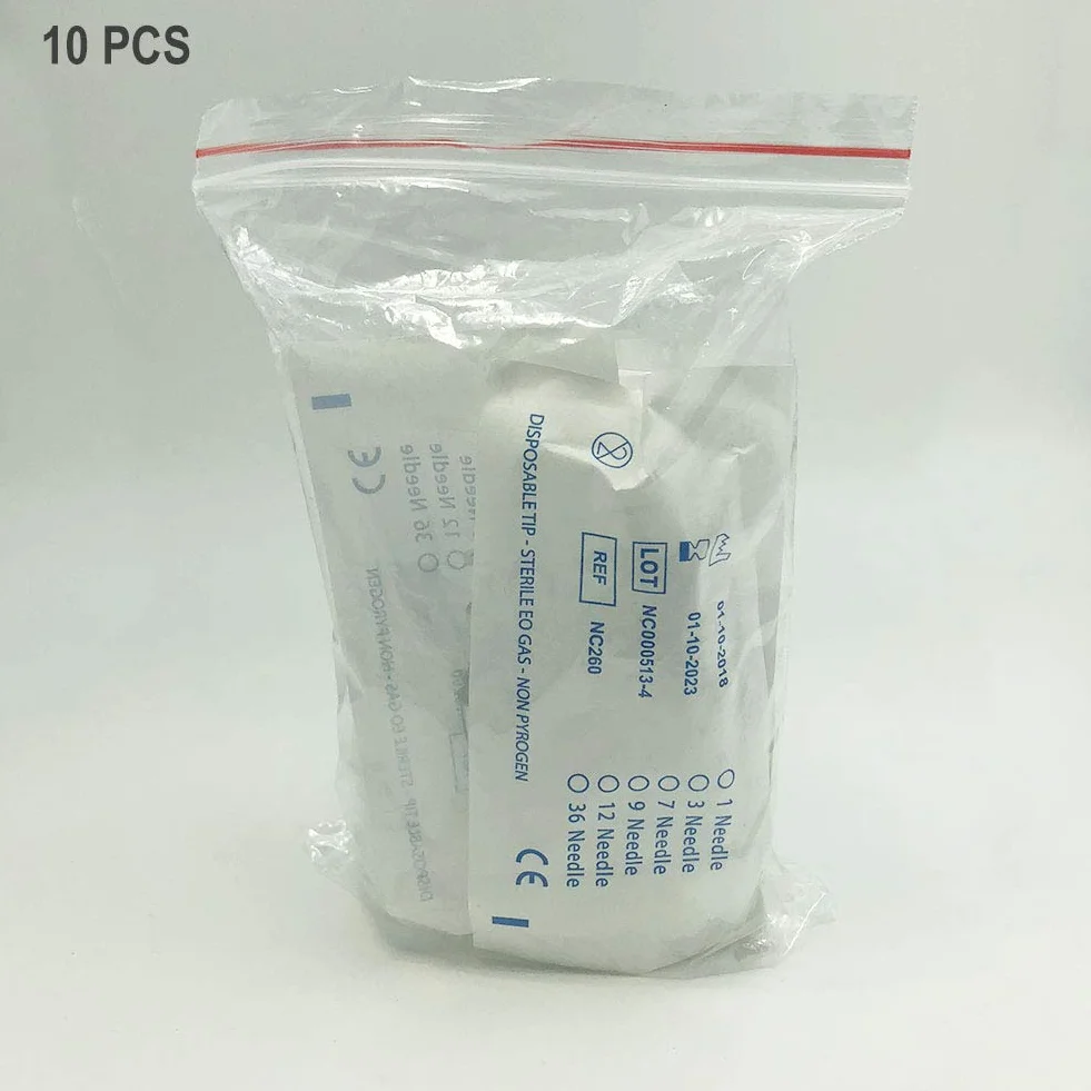 Micro Agujas Sin dolor para Dermapen Antienvejecimiento Arrugas Rejuvenecimiento de la piel (12 Pin) 10 pcs