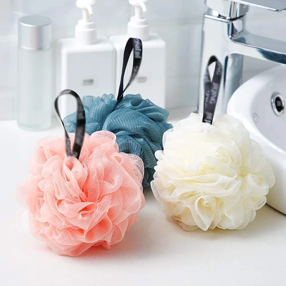 AKAZI Esponja de Esponja Vegetal para baño, 2 uds, Esponja para Ducha, Bola de Ducha, depurador, Limpieza de Espuma, Accesorios de baño