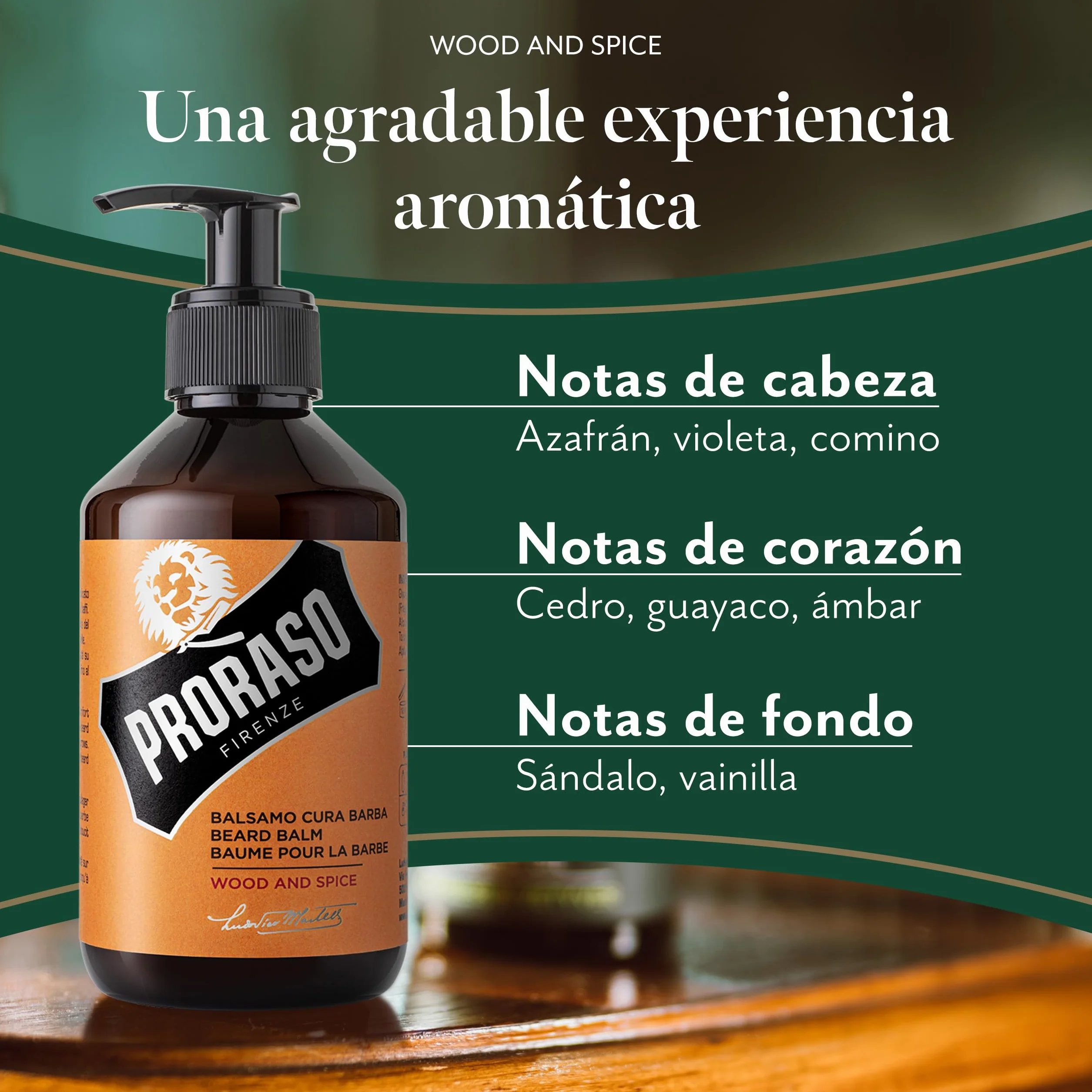 Proraso Bálsamo barba Wood and Spice 300 ml suavizante anti irritaciones