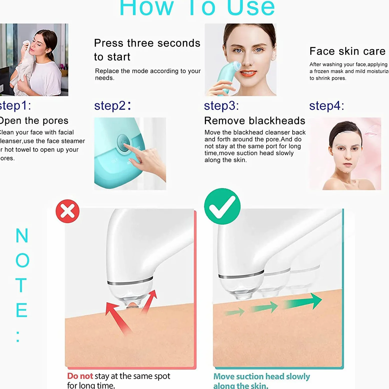 WolFum Limpiador facial de poros: extractor de espinillas de limpieza facial, herramienta de succión de puntos negros, aspiradora de poros para eliminar puntos negros, herramienta extractora de puntos
