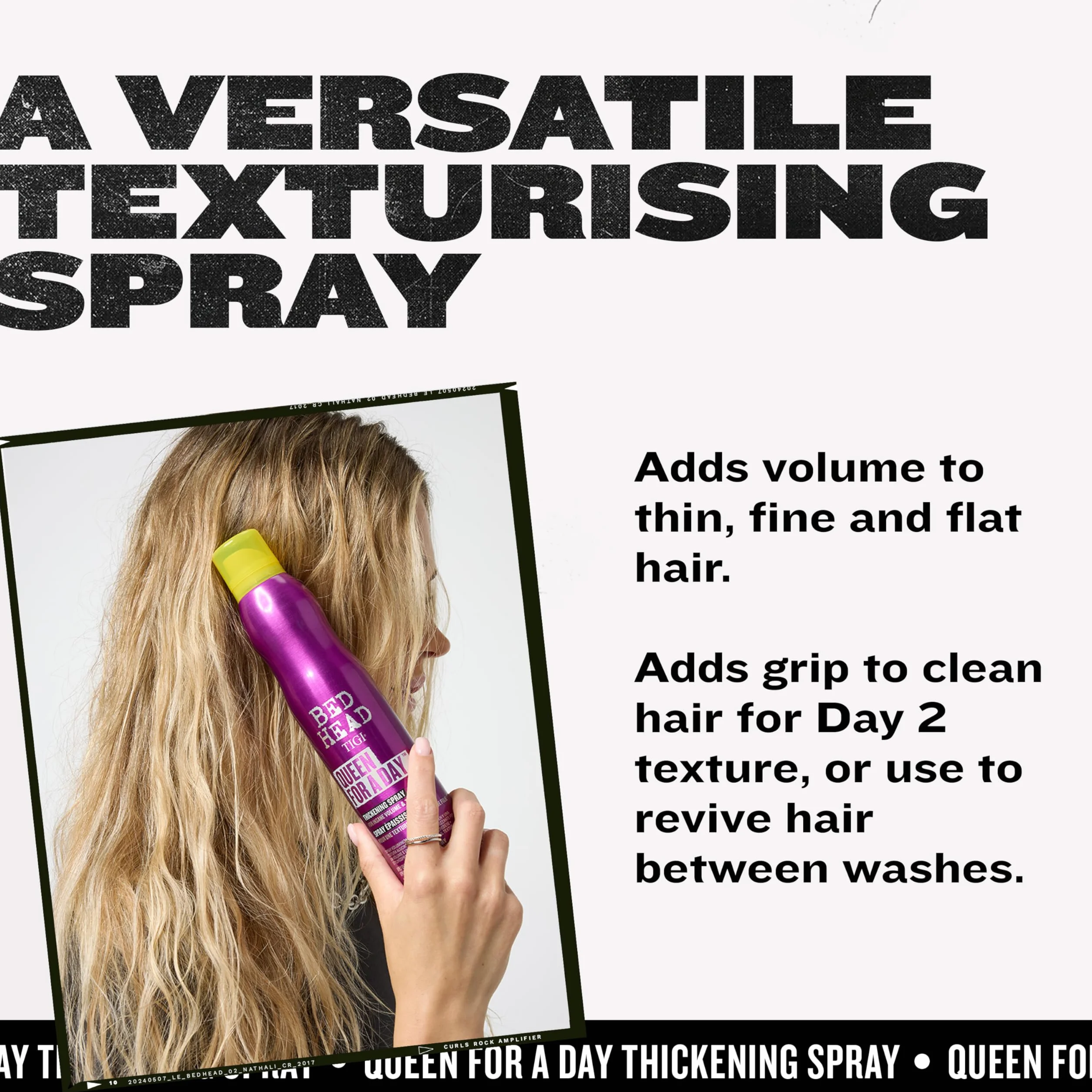 BED HEAD by TIGI Queen For A Day Espray Voluminizador para Pelo Fino 311 ml