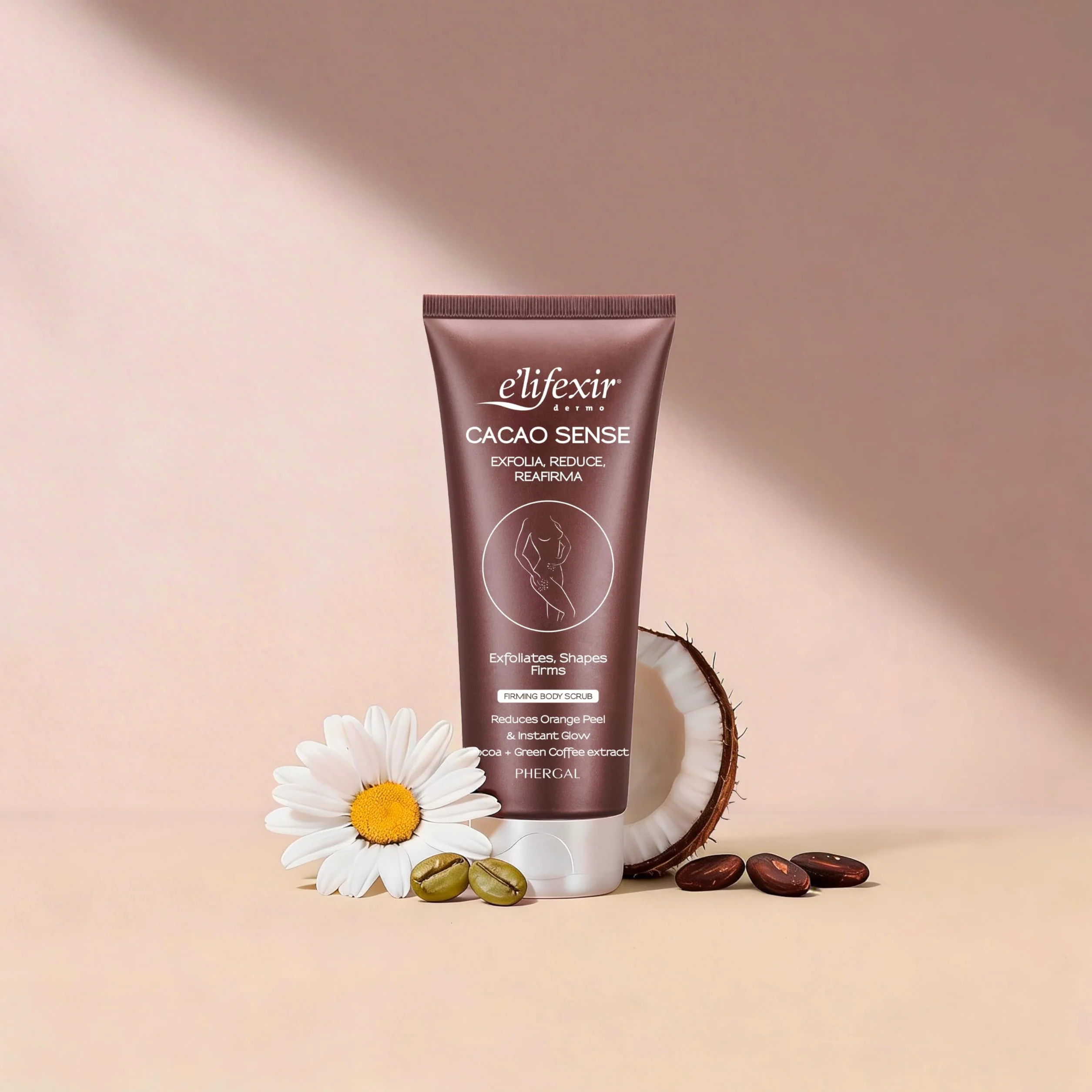 Elifexir Cacao Sense Exfoliante Corporal Reductor y Reafirmante 200 ml