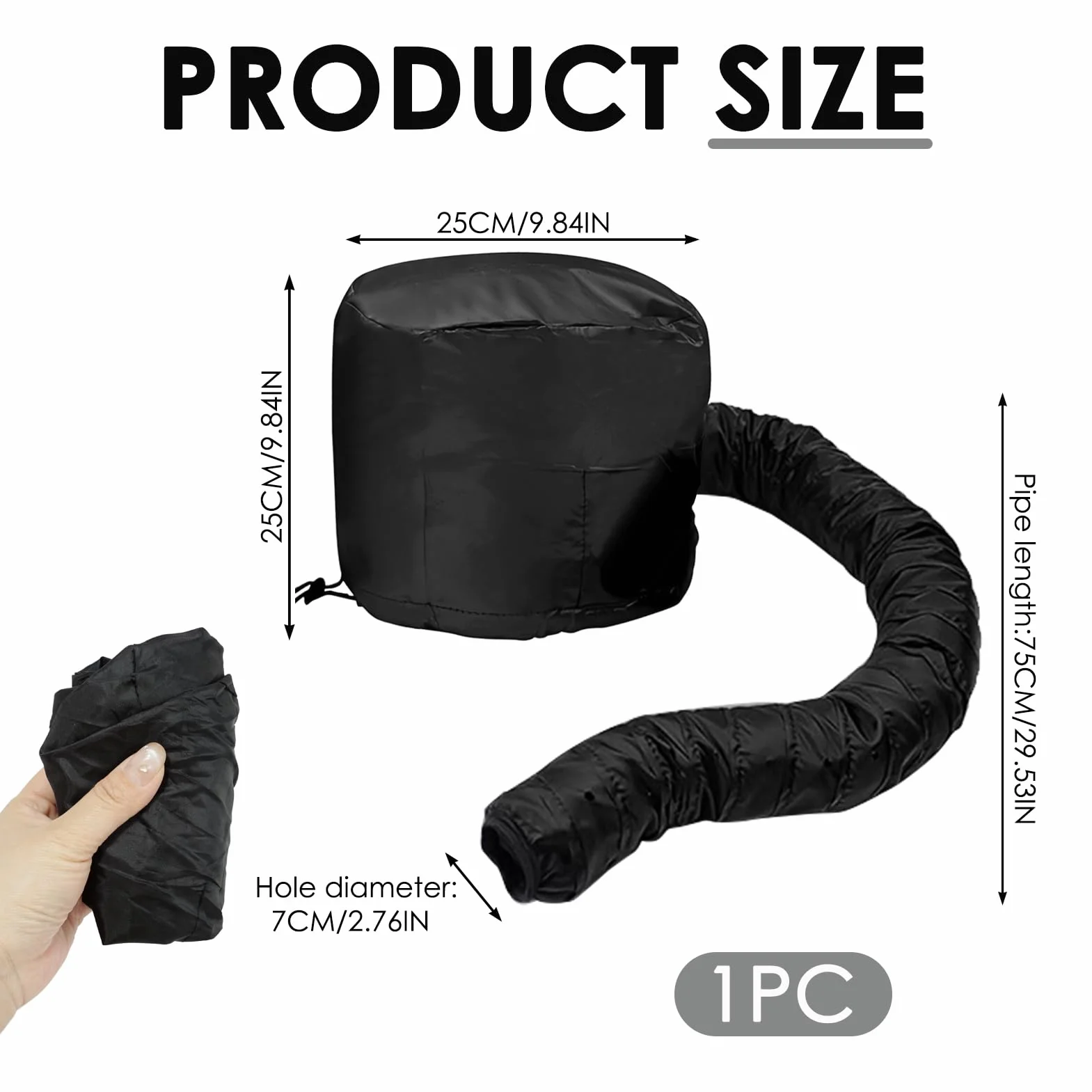 Gorro Secador de Pelo con Cordón Ajustable, Casco de Secado para Peinar, Rizar y Acondicionar